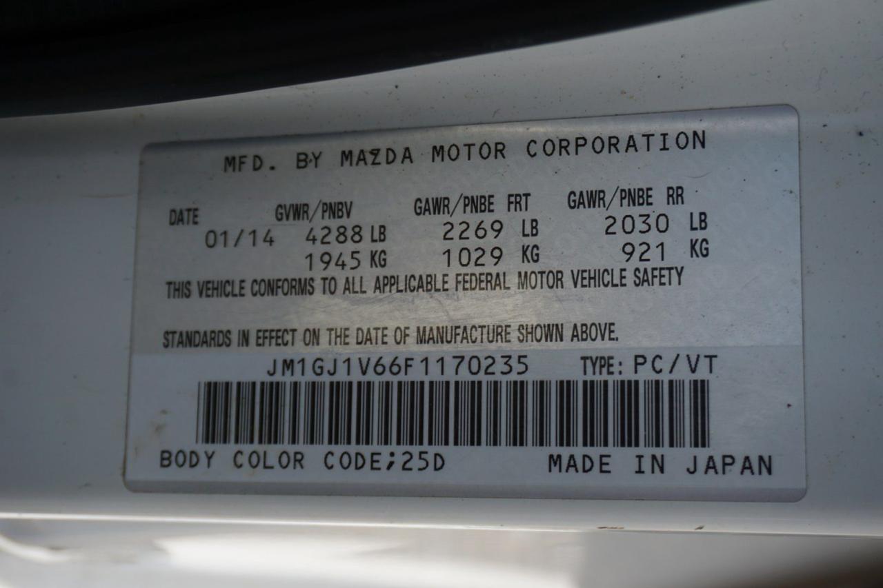 2015 Mazda MAZDA6 2.5L TOURING CERTIFIED CAMERA NAV BLUETOOTH LEATHER HEATED SEATS SUNRO0F CRUISE ALLOYS - Photo #38
