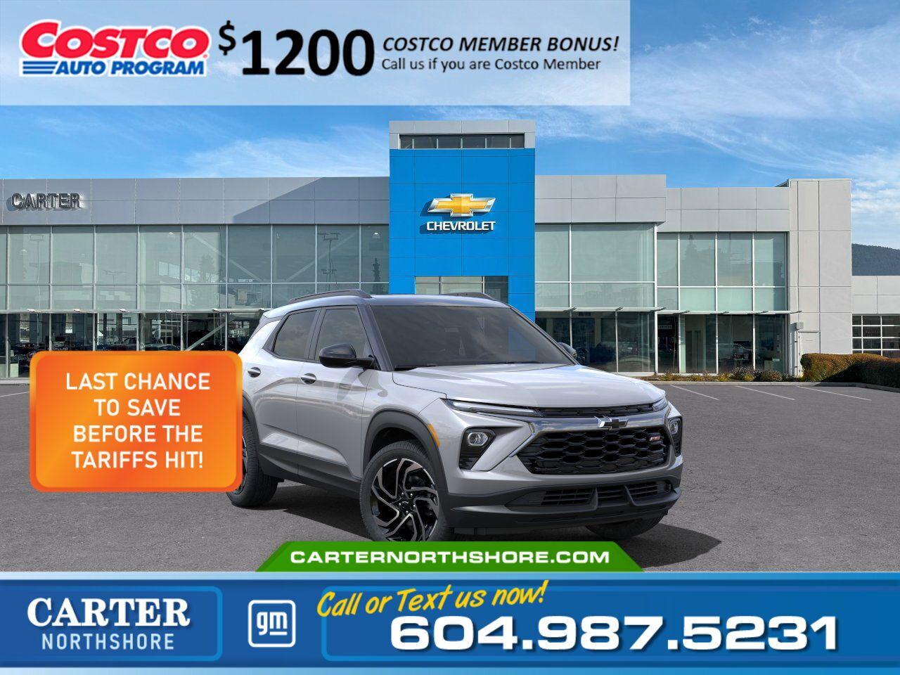 New 2025 Chevrolet TrailBlazer RS AWD | Costco Members get $1,200 Discount for sale in North Vancouver, BC