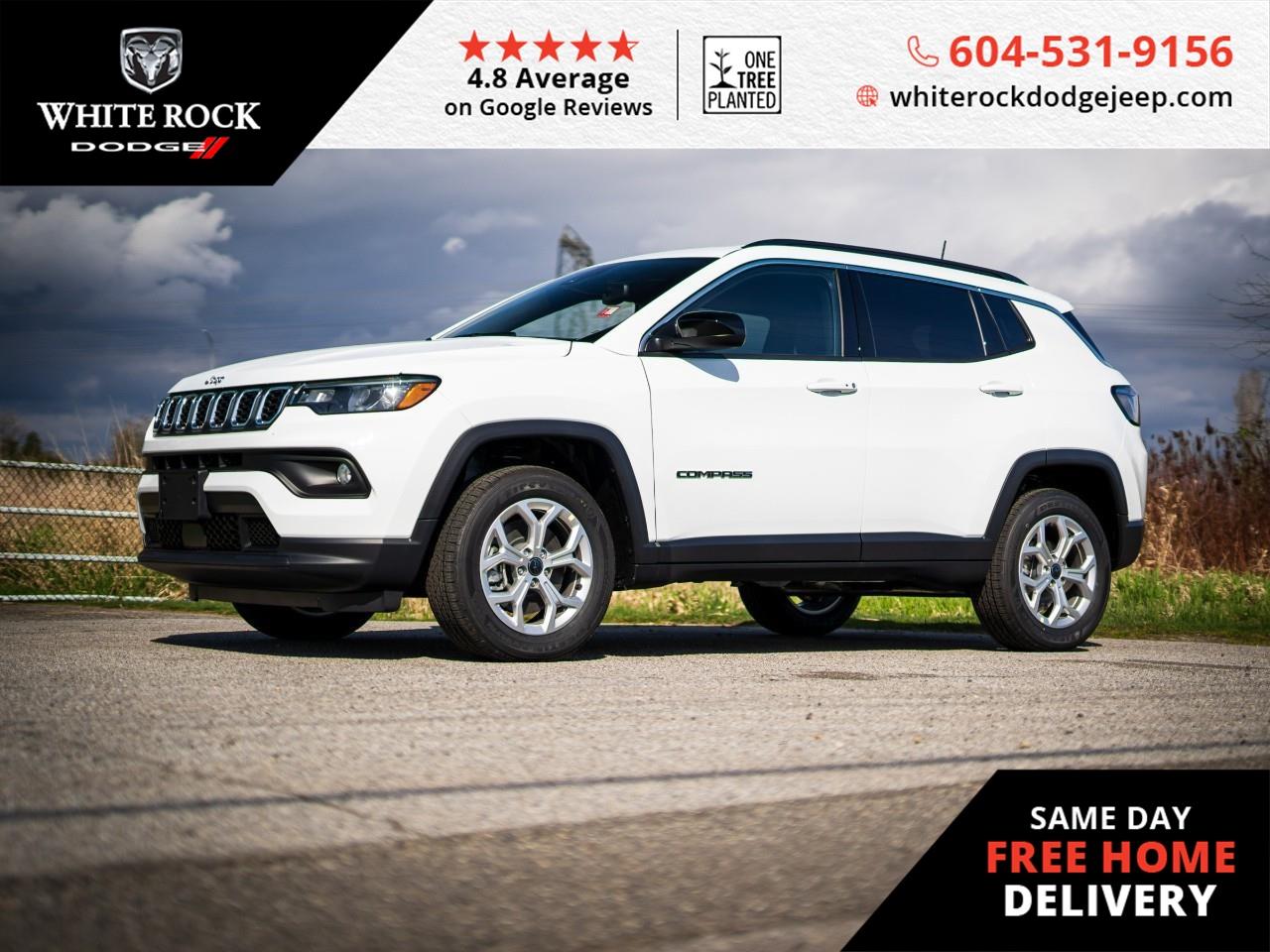 Fuel Your Adventure with this mighty Jeep Compass North! ALLOY WHEELS, HEATED FRONT SEATS, REMOTE KEYLESS ENTRY, 4 WHEEL DISC BRAKES - these are just the beginning of a feature list that ensures this powerhouse is dressed to impress. <p></p><p>Take command of the road in the stylish and capable 2025 Jeep Compass North, finished in a crisp White exterior with a refined Black interior. This intrepid 4x4 is more than just a pretty face; it's equipped to handle all your journeys with confidence and ease. At its heart lies a robust 2.0L 4cyl engine, paired seamlessly with an 8-Speed Automatic Transmission, delivering responsive power and unyielding performance.</p><p></p><p>Spoil yourself with the comfort of HEATED STEERING WHEEL and the convenience of ILLUMINATED ENTRY, ensuring your daily drive is both luxurious and practical. SPOILER and TRAILER SWAY CONTROL not only augment the already sleek aesthetics but also enhance the vehicle's stability and towing capabilities. Safety is prioritized with essential features like TRACTION CONTROL, ABS BRAKES, and a full suite of airbags providing peace of mind whether you're navigating city streets or backcountry trails.</p><p></p><p>The COMPASS NORTH is not just a means of transportation; it's a passport to freedom, equipped with an OVERHEAD CONSOLE for additional storage and PANIC ALARM for added security. Adventure is calling, and the Jeep Compass North is your answer  a perfect blend of ruggedness, innovation, and sophistication. </p><p></p><p>Stock # S577923</p>