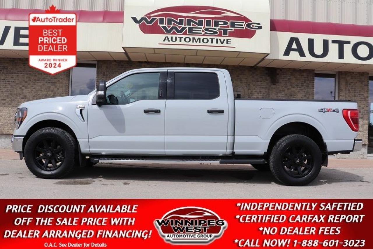 SALE PRICE $42,800 **ASK US HOW TO RECEIVE A PRICE DISCOUNT WITH DEALER ARRANGED FINANCING O.A.C.** PLUS APPLICABLE TAXES. NO ADMINISTRATION FEES!!  

EXCEPTIONALLY CLEAN & WELL EQUIPPED LOCAL MANITOBA LEASE RETURN, 2023 Ford F-150 CREW CAB XLT PREMIUM 3.5L ECO-BOOST 4X4, EQUIPPED WITH ALL THE RIGHT OPTIONS INCLUDING POWER BUCKETS & FULL CONSOLE, 6.5FT BOX, NAVIGATION AND MUCH MORE!! READY FOR ALL YOUR WORK AND/OR PLEASURE NEEDS! 

SAVE HUGE $$ OFF THE NEW MRSP TO REPLACE TODAY ON THIS VERY CLEAN LOCAL RURAL MB TRUCK! 2023 FORD F-150 CREW XLT PREMIUM EDITION 4X4, EQUIPPED WITH THE PROVEN 3.5L ECO-BOOST ENGINE. VERY CLEAN & WELL LOOKED AFTER HWY DRIVEN TRUCK WITH A PERFECT HISTORY IN TRULY AMAZING CONDITION - A REAL MUST SEE!!

- 3.5L Twin Turbo Eco-Boost (producing a massive 400HP and 500lbs Torque) 
- 10-speed shiftable automatic Trans 
- Auto 4x4 with 2 speed transfer case and locking rear diff
- Traction Control
- Stability Control
- Power Bucket seating with full console (5 Passenger seating)
- Premium multimedia Audio with Sync sound system
- Bluetooth phone and media connectivity 
- 4G LTE WiFi Mobile Hotspot Internet Access
- Android Auto / Apple Car Play
- Factory Navigation
- Auto Climate control
- Backup camera with Trailer Reverse Guidance
- Trailer pro Trailer Backup assist
- Remote and keyless entry 
- Remote start
- HID headlights
- LED Ambient Lighting
- Tinted Windows
- Full ford Safety suite with Blind Spot/Cross Traffic
- Lane keep, Pre-collision Brake assist and more
- Auto Headlamps
- Power Sliding back window
- Factory Tow package with Factory brake controller 
- Heavy duty GVWR Package
- Power Tow Mirrors
- XLT Chrome Appearance Pkg (bumpers, grill, accents, Badging & more)
- HD Chrome side steps
- LED fog lamps/ tow hooks
- Spray in Box liner
- Nice Tonneau Box cover
- OPTIONAL NEW  GT Rim and Tire Package as available as shown (pre-installed on truck for extra $$, Great deal with the truck purchase!)
- Read below for more information. 

MUST SEE, WELL EQUIPPED, EXCEPTIONALLY CLEAN LOCAL MANITOBA NO ACCIDENT TRUCK WITH A PERFECT HISTORY.  HARD TO FIND NEW GENERATION 2023 F-150 XLT PREMIUM EDITION WITH ALL RIGHT BELLS AND WHISTLES, BUCKETS AND CONSOLE AND A 6.5FT BOX! FAMILY OR WORK READY, EXTRA TOUGH & EXTRA SHARP 2023 F150 SUPER CREW equipped with ALL the right options including the Highly proven and fuel efficient 3.5L Twin Turbo Eco-Boost V6 producing an impressive 400HP and MASSIVE 500ft lbs of pulling torque with power routed through the new 10-speed auto transmission to all four wheels via an electronically controlled part-time four-wheel drive system with 2 stage transfer case and a locking rear diff with full trailer tow package including Trailer Tow Mirrors, reverse Pro backup assist and more! This truck has all the features you want or need and especially great looks!! Ready for all your work or pleasure hauling or towing needs!! None nicer at this price point!!

Comes with a fresh Manitoba Safety Certification, a clean, no accident Certified CARFAX history and we have many comprehensive and unlimited KM warranty options available to choose from. Huge savings over New price to replace today. ON SALE NOW (HUGE VALUE!!!) Zero down financing available OAC. Please see dealer for details. Trades accepted. View at Winnipeg West Automotive Group, 5195 Portage Ave. Dealer permit # 4365, Call now 1 (888) 601-3023