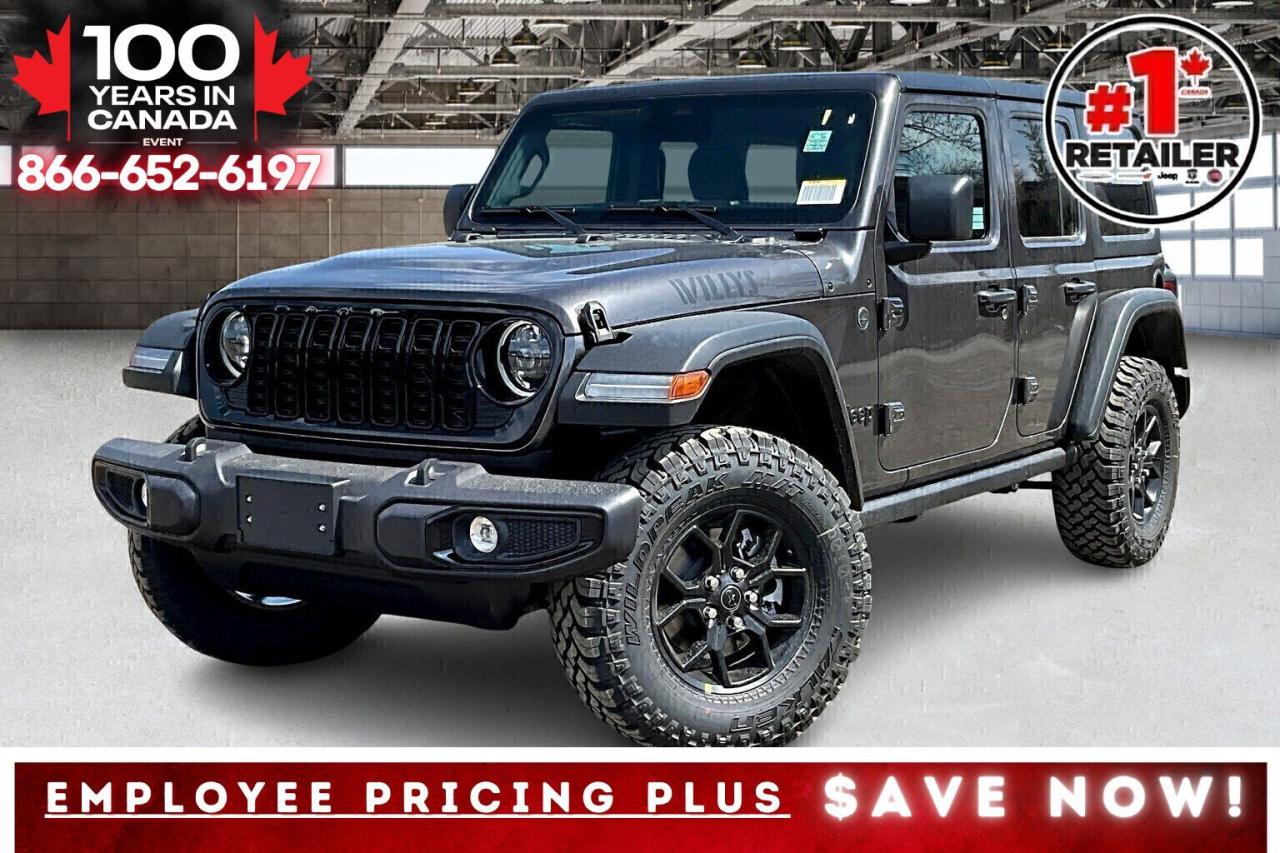 New 2025 Jeep Wrangler WILLYS 4 DOOR | Hardtop | 6-Speed Manual | V6 for sale in Mississauga, ON