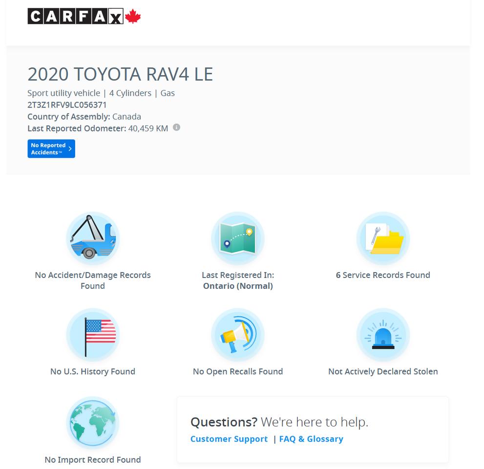 2020 Toyota RAV4 LE+Adaptive Cruise+Camera+CLEAN CARFAX Photo3