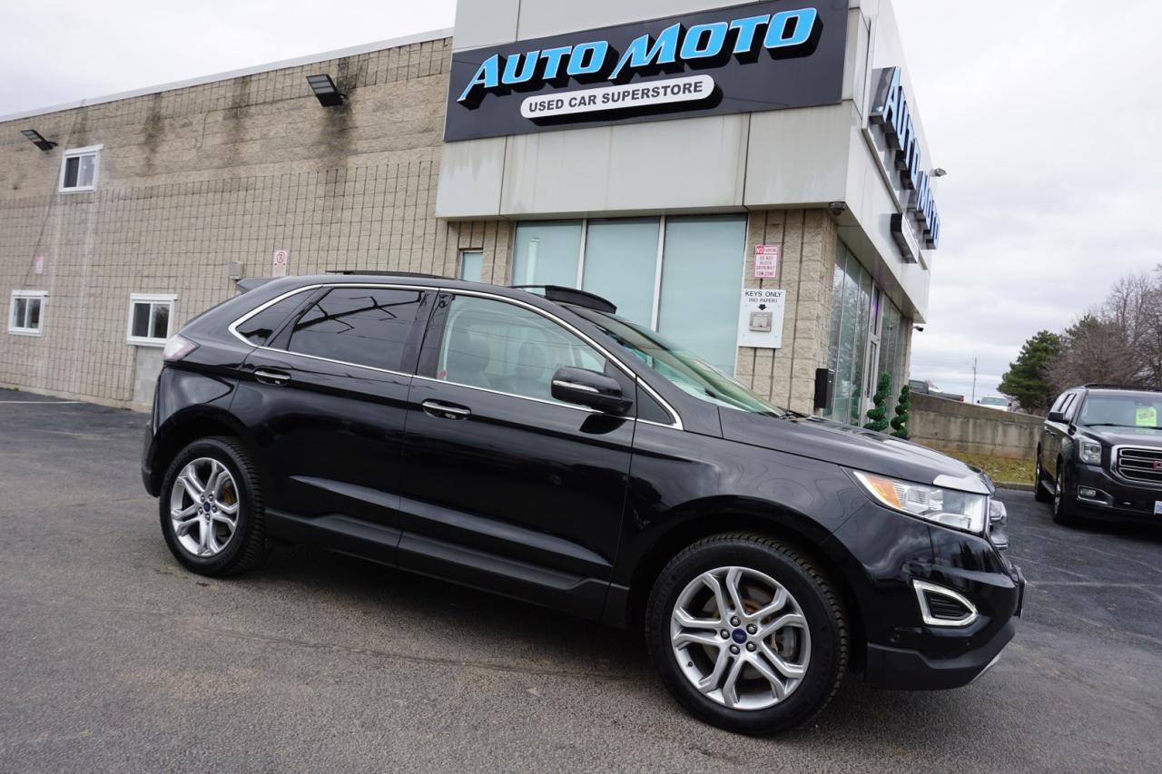 Used 2017 Ford Edge TITANIUM AWD CERTIFIED *23 SERVICE RECORDS* CAMERA NAV BLUETOOTH LEATHER HEATED SEATS PANO ROOF CRUISE ALLOYS for sale in Burlington, ON