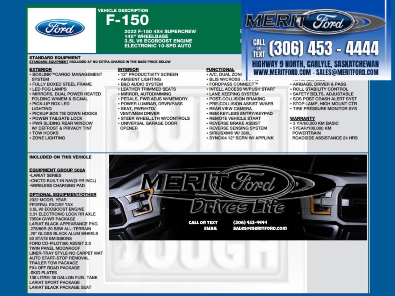 2022 Ford F-150 LARIAT - 502a, BLACK Pack ++ Photo5
