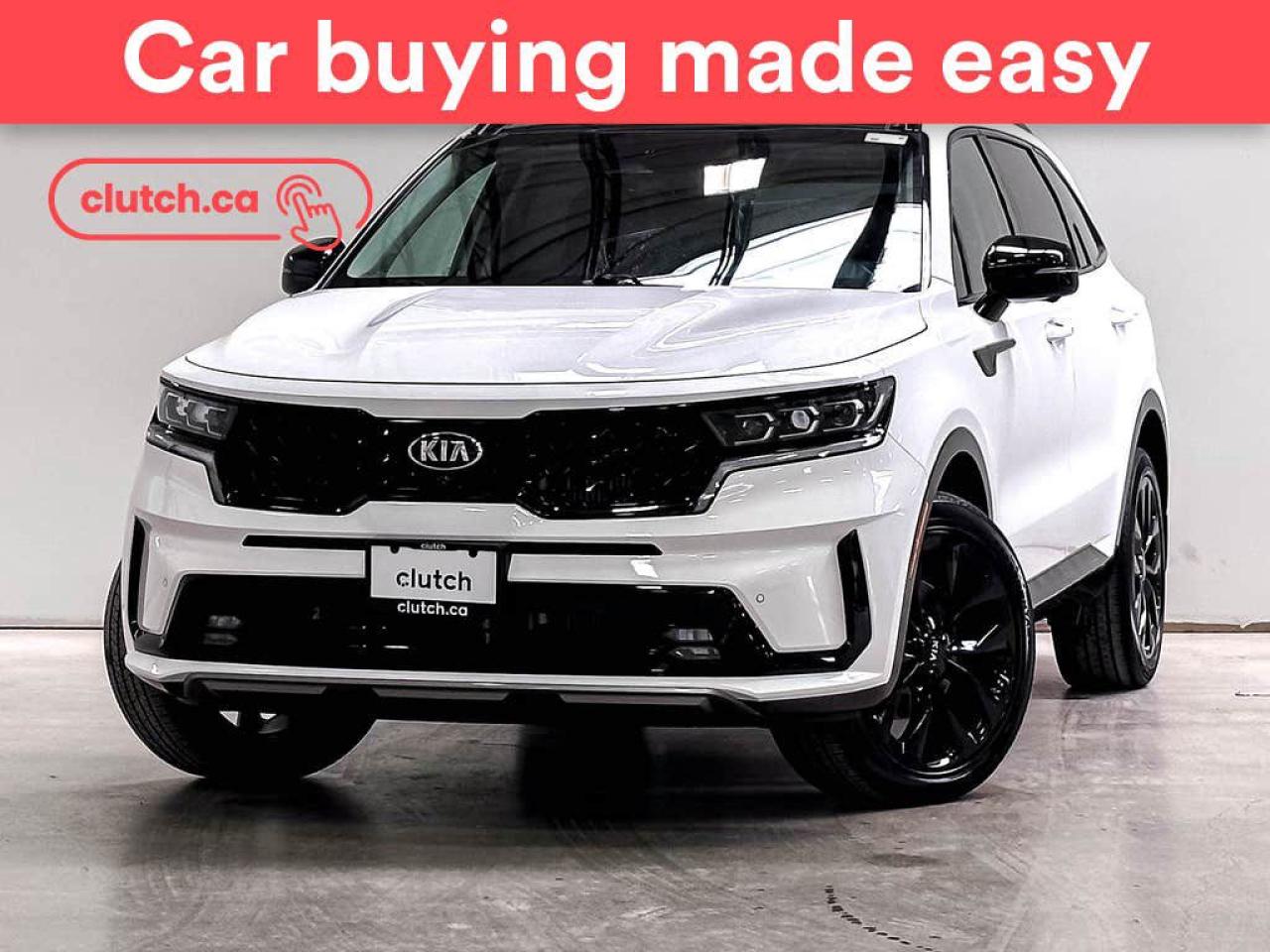 NO ACCIDENTS / CLEAN CARFAX / 1 OWNER / Power Tailgate/Hatch, Auto Dimming Rearview Mirror, Front Heated Seats and more!<br> <br>Clutch is the largest online used car retailer in Canada, delivering a seamless, hassle-free car-buying experience to drivers everywhere. Shop hundreds of used cars online, get the right one delivered to your door, and enjoy peace of mind with our optional 10-Day Money-Back Guarantee. How sweet is that? To learn more, visit clutch.ca.<br> <br>The top features for this 2021 Kia Sorento include:<br> <br>Auto Stop/Start<br>Power Tailgate/Hatch<br>Auto Dimming Rearview Mirror<br>Front Heated Seats<br>Ventilated Front Seats<br>Rear Heated Seats<br>Driver Seat Memory System<br>Climate Control<br>Dual Zone Front Climate Control<br>Premium Sound System<br>Bluetooth Music<br>Touchscreen Display<br>GPS Navigation<br>Cruise Control<br>Adaptive Cruise Control<br>Integrated Garage Door Opener<br>Apple CarPlay<br>Android Auto<br>Wireless Charging<br>USB Input<br>Push Button Start<br>Remote Start<br>Heads Up Display<br>Power Folding Exterior Mirrors<br>Lane Departure Warning<br>Blindspot Sensors<br>Rear Cross Traffic Alert<br>Heated Steering Wheel<br>Rain Sensing Wipers<br>Sunroof<br>Panoramic Sunroof<br>Hill Assistance<br>Rear View Camera<br>Parking Sensors<br>Power Driver Seat<br>Power Passenger Seat<br>360 Camera<br> <br>Seamless home delivery - Delivery to your door in a matter of days. Available on select packages.<br> <br>Try it out for 10 days - If you do not like it, we will take it back. Available on select packages. <br> <br>Quality assured - All cars go through our rigorous 210-point inspection and reconditioning process.<br> <br>Peace of mind - Optional 3-month Standard Warranty, with additional warranty options available.<br> <br>Haggle-free - No haggling or hard sells.<br> <br>100% Transparency - Full inspection reports on every car, including high-res photography and a free Carfax report.<br> <br>Listed price is for cash purchase only and does not include taxes, Shipping Fees (if applicable), Delivery Fees (if applicable), government licensing fees. 10-day Money Back Guarantee, 3-month Standard Warranty, and home delivery are available with select packages.<br> <br>Previous Provincial Registrations:<br>Ontario<br> <br>Stock # 48486