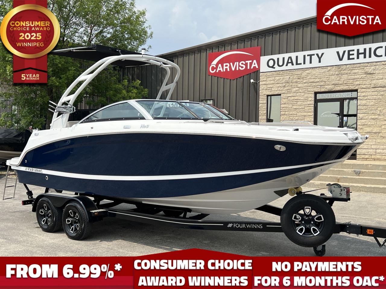 Used 2023 FOUR WINNS HD3 250 HP Mercruiser - 128 Hrs- Inc Trailer for sale in Winnipeg, MB