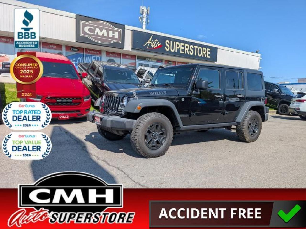 2016 Jeep Wrangler Unlimited Willys Wheeler  **CLEAN CF - 1 OWNER**