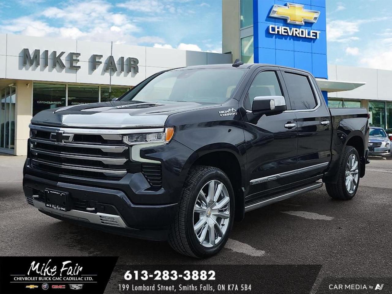 Used 2024 Chevrolet Silverado 1500 High Country power sunroof,heated front seats,push button start,assist steps,rain sense wipers for sale in Smiths Falls, ON