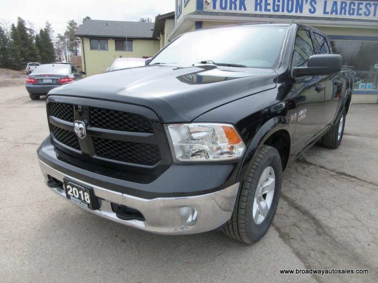 2018 RAM 1500 GREAT VALUE OUTDOORSMAN-MODEL 6 PASSENGER 5.7L - HEMI.. 4X4.. CREW-CAB.. SHORTY.. TRAILER BRAKE.. BACK-UP CAMERA.. BLUETOOTH SYSTEM..