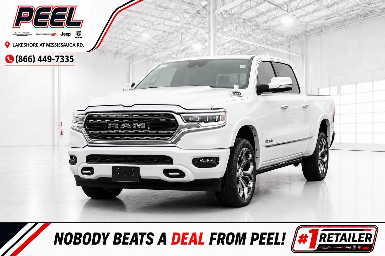 COME SEE WHY NOBODY BEATS A DEAL FROM PEEL! Your Source for ALL make and models used cars and trucks.

2022 Ram 1500 Limited | Crew Cab | 4x4 | 5.7L Hemi V8 | Level 1 Group | 12" Screen | Harman/Kardon | Heated/Vented Front Bucket Seats | Heated/Vented Rear Seats | Heated Steering Wheel | Adaptive Cruise Control | Lane Keep Assist | Forward Collision Warning | Blind Spot Monitoring | Parallel & Perpendicular Park Assist | Pedestrian Emergency Braking | Digital Rear View Mirror | Heads Up Display

*** INCLUDES WINTER TIRES ***

Set Up to Tow Up to 8,100 lbs | 5.7L Hemi V8 | 3.21 Rear Axle | Anti Spin Diff | Trailer Brake Controller | Class IV Hitch Receiver | Trailer Surround View Camera System

Exclusive Company Demo

Step into the pinnacle of luxury and performance with the 2022 Ram 1500 Limited Crew Cab 4x4. Powered by the legendary 5.7L Hemi V8, this truck delivers unmatched power and reliability. The Level 1 Group package includes a stunning 12" screen and premium Harman/Kardon audio system, ensuring an exceptional in-cabin experience. Enjoy the comfort of heated and vented front and rear bucket seats and a heated steering wheel. Advanced safety features like adaptive cruise control, lane keep assist, forward collision warning, blind spot monitoring, and pedestrian emergency braking provide peace of mind on every journey. Additional conveniences include parallel and perpendicular park assist, a digital rear view mirror, and a heads-up display. This exclusive company demo is also set up for serious towing, with a capacity of up to 8,100 lbs. The 5.7L Hemi V8, 3.21 rear axle, anti-spin differential, trailer brake controller, Class IV hitch receiver, and trailer surround view camera system make towing effortless. Elevate your driving experience with the 2022 Ram 1500 Limited.
______________________________________________________

*COMPANY DEMO - Exact mileage may differ from advertised mileage. Please contact one of our sales professionals for exact mileage.

FREE CarFax included! Click the CarFax link in the listing to view the report.

Our advertised prices are for consumers/end users only and are not intended for dealer, wholesale, exporter, or broker purchases.
______________________________________________________

Peel Chrysler is based in Port Credit, Mississauga, and proudly serves customers across Ontario and Canada, including Toronto, Oakville, North York, Richmond Hill, Ajax, Hamilton, Niagara Falls, Brampton, Scarborough, Vaughan, London, Windsor, Cambridge, Kitchener, Waterloo, Brantford, Sarnia, Pickering, Huntsville, Milton, Woodbridge, Aurora, Newmarket, Orangeville, Georgetown, Markham, North Bay, Sudbury, Barrie, Oshawa, Kingston, Innisfil, and surrounding areas. Browse our selection of used cars, trucks, SUVs, vans, Ram, Jeep, Dodge, Chrysler, FIAT, and all makes and models at peelchrysler.com.
______________________________________________________

Disclaimer: Prices are for consumer/end-user purchases only. Advertised priceas are all-in and include all dealer fees and charges, including the $499 loan processing fee where applicable, except HST, Fuel and Licensing, unless otherwise stated. Payments, rates, and terms are subject to approved credit and may change without notice. If a trade-in has an outstanding loan balance and Peel Chrysler is required to facilitate the lien payout, a $349 lien payout fee applies. Most pre-owned vehicles originally come with two keys; however, all Peel Chrysler pre-owned vehicles come standard with one key unless otherwise stated. Vehicle images may be digitally adjusted or enhanced for presentation purposes and may not always reflect the exact appearance of the vehicle. While we make every effort to ensure accuracy, vehicle details, features, options, materials, history, specifications, pricing, availability, and CarFax information should be verified with Peel Chrysler before purchase.