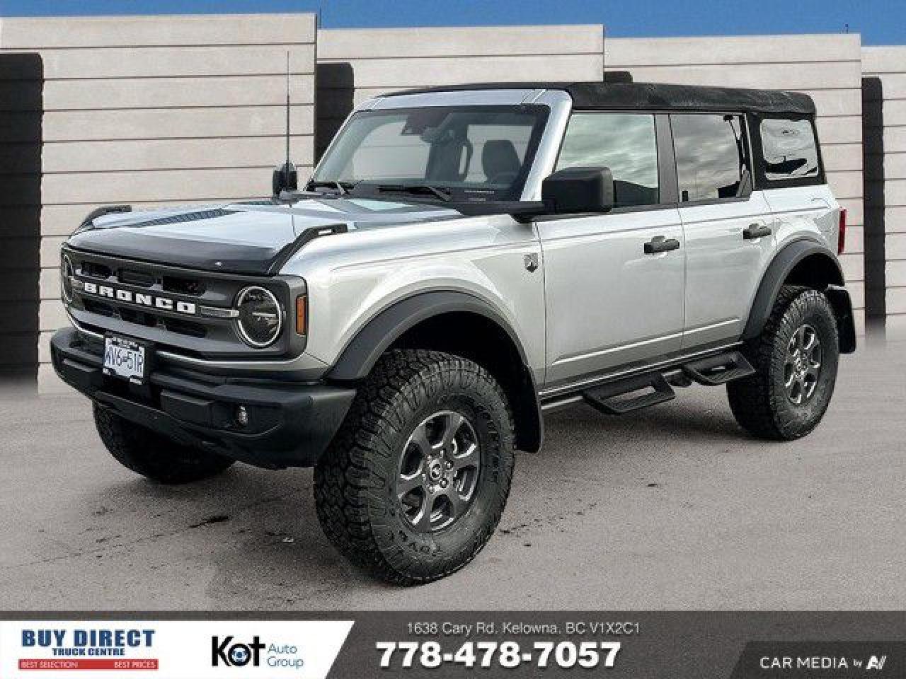 Used 2024 Ford Bronco Big Bend AUTO, KEYLESS ENTRY, BACK UP CAMERA, HARDTOP, BLUETOOTH, HEATED LEATHER SEATS, NAVIGATION, APPLE CAR PLAY AND ANDROID AUTO!!!! for sale in Kelowna, BC
