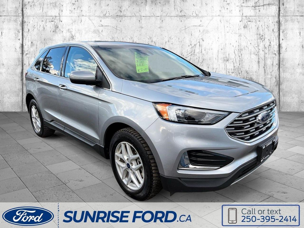 Used 2022 Ford Edge SEL AWD - HEATED STEERING WHEEL AND SEATS, ADAPTIVE CRUISE CONTROL, EVASIVE STEERING ASSIST for sale in 100 Mile House, BC