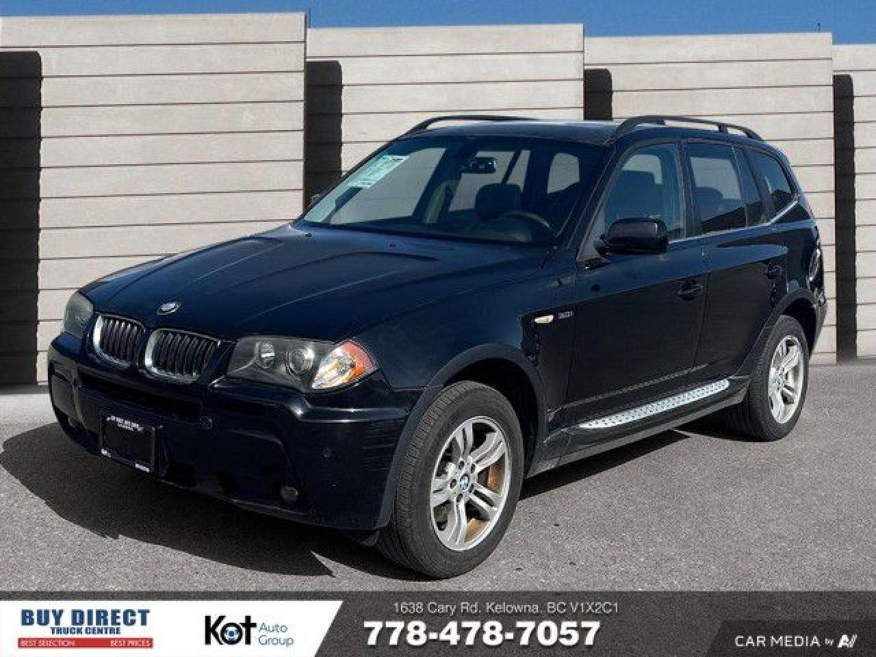 Used 2006 BMW X3 3.0i AUTO, LEATHER HEATED SEATS, PANO ROOF, WHEEL CONTROLS, DOWN HILL ASSIST, VOICE COMMAND, POWER SEATS, CD PLAYER WITH RADIO!!! for sale in Kelowna, BC