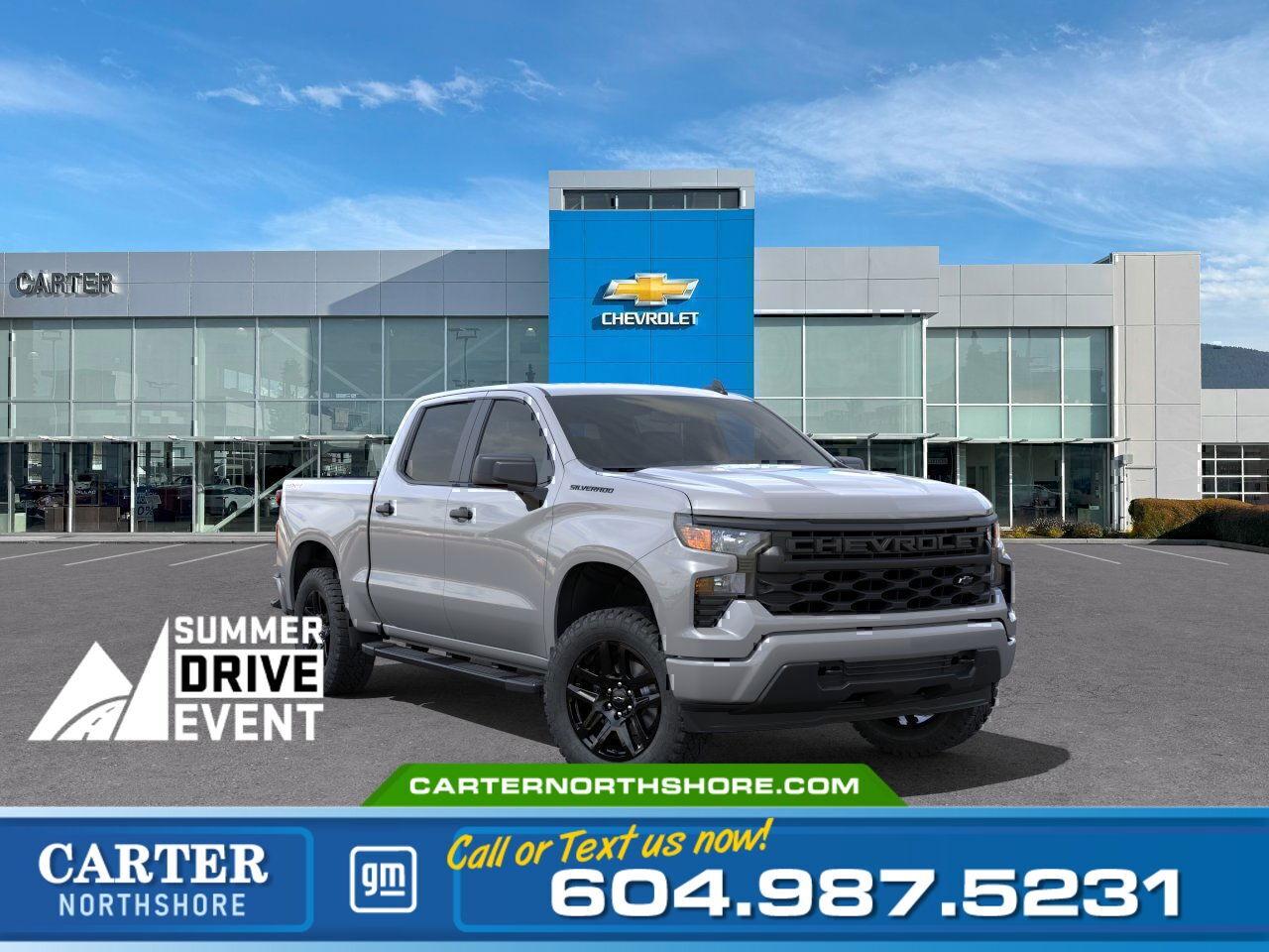New 2025 Chevrolet Silverado 1500 CUSTOM/SHORT BOX CREW CAB 4WD for sale in North Vancouver, BC
