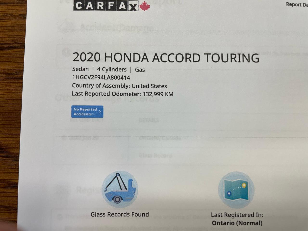 2020 Honda Accord Touring 2.0 Auto NAVIGATION LEATHER SUNROOF NO ACC Photo3