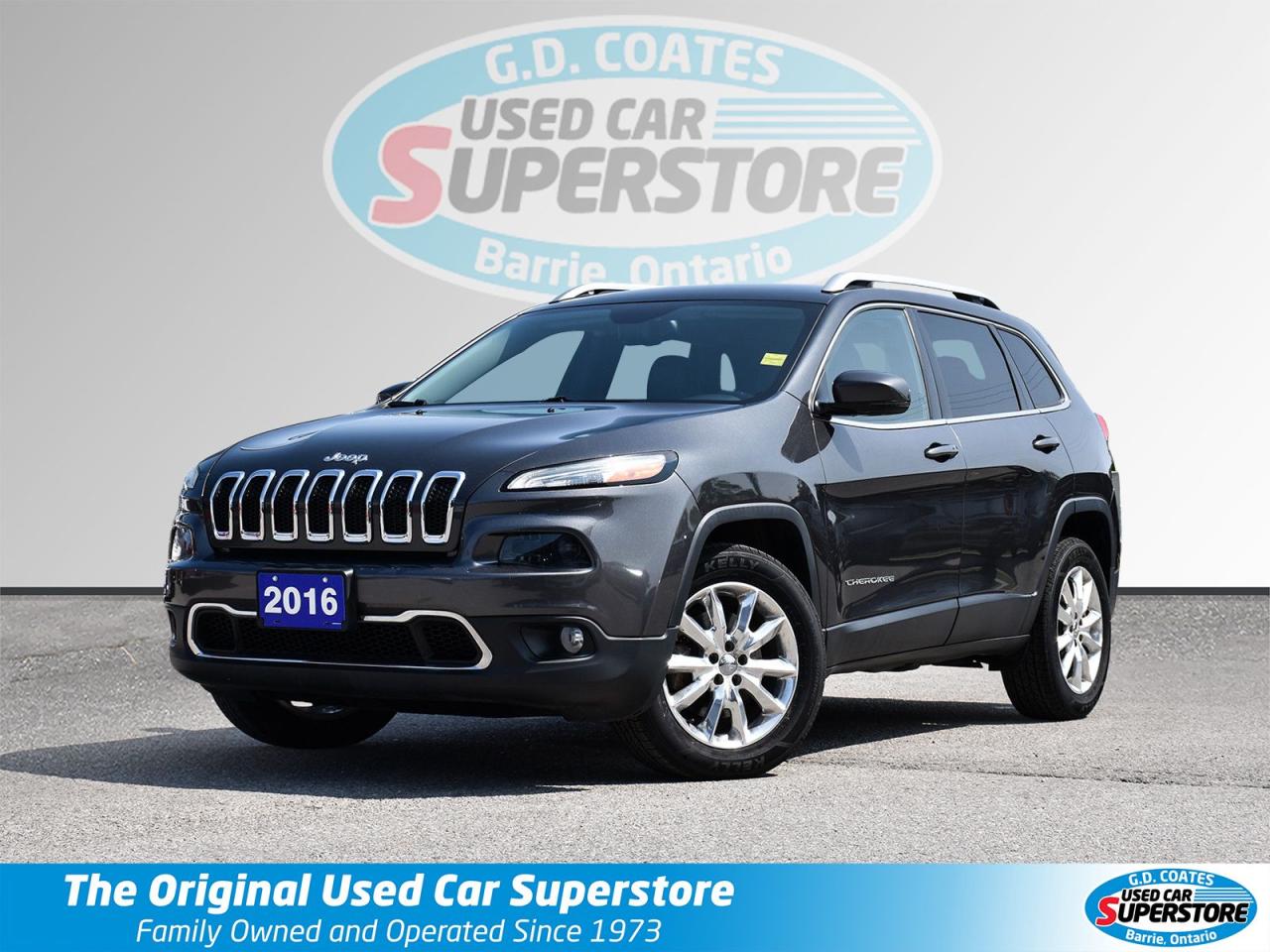 Used 2016 Jeep Cherokee Limited 4x4 ~Nav ~Camera ~Leather ~Bluetooth for sale in Barrie, ON