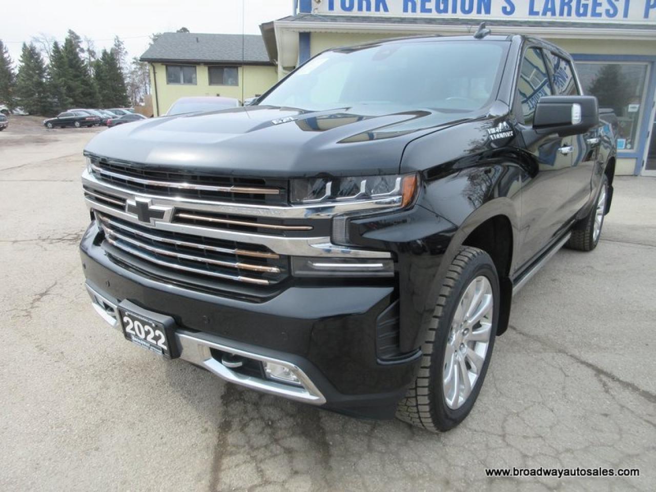 2022 Chevrolet Silverado 1500 LOADED HIGH-COUNTRY-EDITION 5 PASSENGER 6.2L - V8.. 4X4.. CREW-CAB.. SHORTY.. NAVIGATION.. LEATHER.. HEATED/AC SEATS.. SUNROOF.. BACK-UP CAMERA..