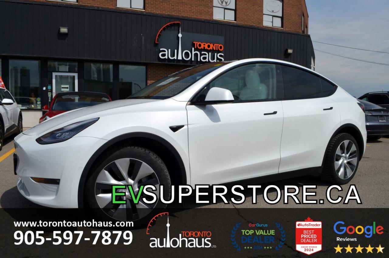 Used 2021 Tesla Model Y LR WHITE INT I OVER 100 TESLAS EVSUPERSTORE.CA for sale in Concord, ON