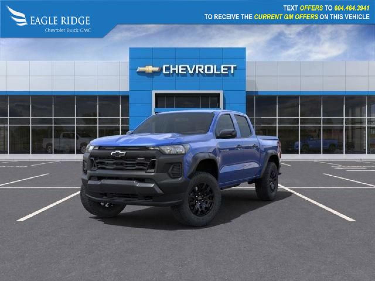 New 2025 Chevrolet Colorado Trail Boss off-road package, blind zone assist, rear cross-traffic braking, adaptive cruise control, locking rear differential, 11 display with Google, Apple CarPlay, and Android Auto. for sale in Coquitlam, BC
