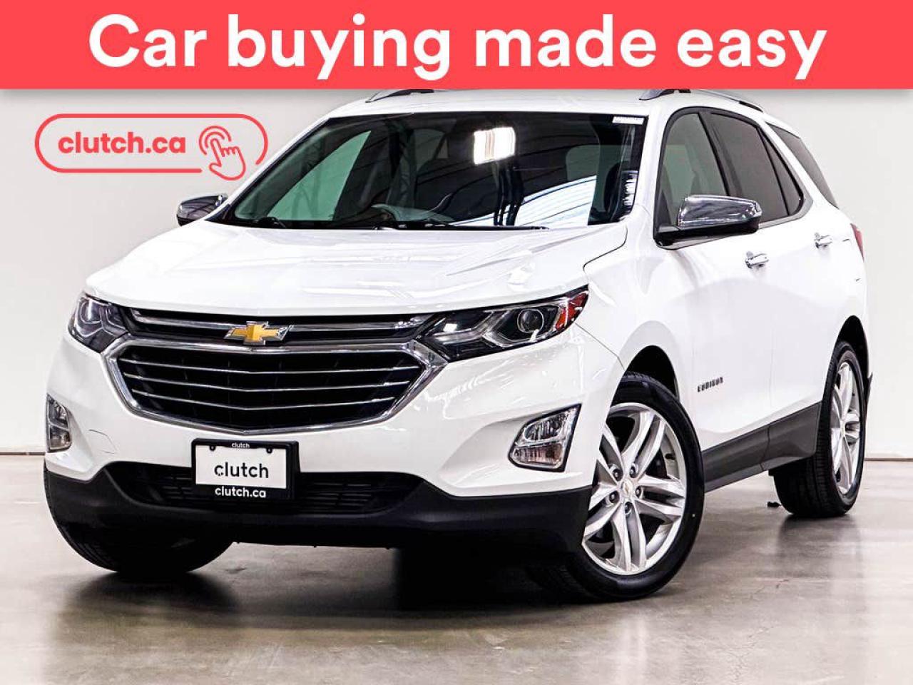 1 OWNER / Auto Dimming Rearview Mirror, Front Heated Seats, Driver Seat Memory System and more!<br> <br>Clutch is the largest online used car retailer in Canada, delivering a seamless, hassle-free car-buying experience to drivers everywhere. Shop hundreds of used cars online, get the right one delivered to your door, and enjoy peace of mind with our optional 10-Day Money-Back Guarantee. How sweet is that? To learn more, visit clutch.ca.<br> <br>The top features for this 2019 Chevrolet Equinox include:<br> <br>Power Tailgate/Hatch<br>Auto Dimming Rearview Mirror<br>Front Heated Seats<br>Driver Seat Memory System<br>Climate Control<br>Dual Zone Front Climate Control<br>Auxiliary Audio Input<br>Bluetooth Music<br>Touchscreen Display<br>Cruise Control<br>Integrated Garage Door Opener<br>12V Outlet<br>Apple CarPlay<br>Android Auto<br>Wireless Charging<br>USB Input<br>Push Button Start<br>Remote Start<br>Blindspot Sensors<br>Rear View Camera<br>Power Driver Seat<br> <br>Seamless home delivery - Delivery to your door in a matter of days. Available on select packages.<br> <br>Try it out for 10 days - If you do not like it, we will take it back. Available on select packages. <br> <br>Quality assured - All cars go through our rigorous 210-point inspection and reconditioning process.<br> <br>Peace of mind - Optional 3-month Standard Warranty, with additional warranty options available.<br> <br>Haggle-free - No haggling or hard sells.<br> <br>100% Transparency - Full inspection reports on every car, including high-res photography and a free Carfax report.<br> <br>Listed price is for cash purchase only and does not include taxes, Shipping Fees (if applicable), Delivery Fees (if applicable), government licensing fees. 10-day Money Back Guarantee, 3-month Standard Warranty, and home delivery are available with select packages.<br> <br>Previous Provincial Registrations:<br>Ontario<br> <br>Stock # 49301