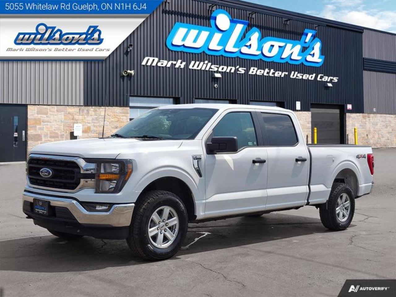 Come see this certified 2023 Ford F-150 XLT Crew 4X4 | 5.0L V8 | Tow Pkg | Trailer Brake Controller | Power Seat | CarPlay + Android | . Its Automatic transmission and 5.0 L engine will keep you going. This Ford F-150 comes equipped with these options: Tow Package, Reverse Camera, Air Conditioning, Bluetooth, Tilt Steering Wheel, Steering Radio Controls, Power Windows, Power Locks, Cruise Control, and Traction Control. See it for yourself at Mark Wilsons Better Used Cars, 5055 Whitelaw Road, Guelph, ON N1H 6J4.60+ years of World Class Service!450+ Live Market Priced VEHICLES! ONE MASSIVE LOCATION!Free Local Delivery Available!FINANCING! - Better than bank rates! 6 Months No Payments available on approved credit OAC. Zero Down Available. We have expert licensed credit specialists to secure the best possible rate for you and keep you on budget ! We are your financing broker, let us do all the leg work on your behalf! Click the RED Apply for Financing button to the right to get started or drop in today!BAD CREDIT APPROVED HERE! - You dont need perfect credit to get a vehicle loan at Mark Wilsons Better Used Cars! We have a dedicated licensed team of credit rebuilding experts on hand to help you get the car of your dreams!WE LOVE TRADE-INS! - Top dollar trade-in values!SELL us your car even if you dont buy ours! HISTORY: Free Carfax report included.Certification included! No shady fees for safety!EXTENDED WARRANTY: Available30 DAY WARRANTY INCLUDED: 30 Days, or 3,000 km (mechanical items only). No Claim Limit (abuse not covered)5 Day Exchange Privilege! *(Some conditions apply)CASH PRICES SHOWN: Excluding HST and Licensing Fees.2019 - 2024 vehicles may be daily rentals. Please inquire with your Salesperson.We have made every reasonable attempt to ensure options are correct but please verify with your sales professional