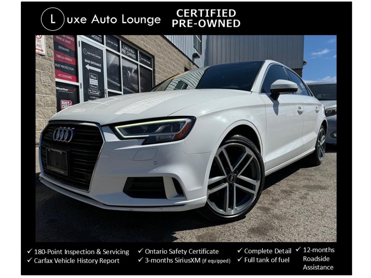 2018 Audi A3 TECHNIK, LOW KM, B&O STEREO, NAV, BACK-UP CAM!