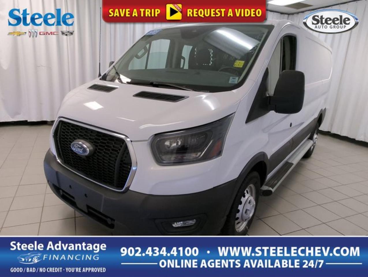 Value Market Pricing, Chrome High-Intensity Discharge (HID) Headlamps, Exterior Upgrade Package, Front Fog Lamps, Honeycomb Mesh Grille w/Chrome Surround, Wiper Activated Headlamps.2023 Ford Transit-250 Base AWD 3D Cargo Van Oxford White AWD 3.5L V6 Flex Fuel 10-Speed Automatic with OverdriveWelcome to Steele Chevrolet Buick GMC, the number one volume dealership for new and pre-owned vehicles in Atlantic Canada. Located in Dartmouth, we are also one of the largest dealerships in Canada. No wonder we welcome clients from all over the Maritimes including Halifax, Sackville, and Bedford. Our dealership has grown significantly in the last few years, first in 2003 and then in 2011. In 2022, Steele Chevrolet Buick GMC broke ground on a major upgrade to its installations in order to prepare for new electric vehicles and making sure we can serve the needs of EV buyers and owners for years to come. We are the flagship dealership of the Steele Automotive Group and we believe in a simple approach to running our operation: Focus on the client Customize the purchasing and after-sales experience Transparency and honesty in all of our transactions with full disclosure pricing videos on all service estimates Provide the best value to every client Offer the vehicles our customers want Ensure we know our products and can help our clients Provide the best financing deals in the Maritimes We are your number-one destination for all of your service needs and your one-stop shop for everything related to General Motors trucks, cars, SUVs, and electric vehicles. We also offer a comfortable waiting lounge as your vehicle receives the best service. For a truly unique dealership experience, Steele Chevrolet Buick GMC in Dartmouth is the place to go!