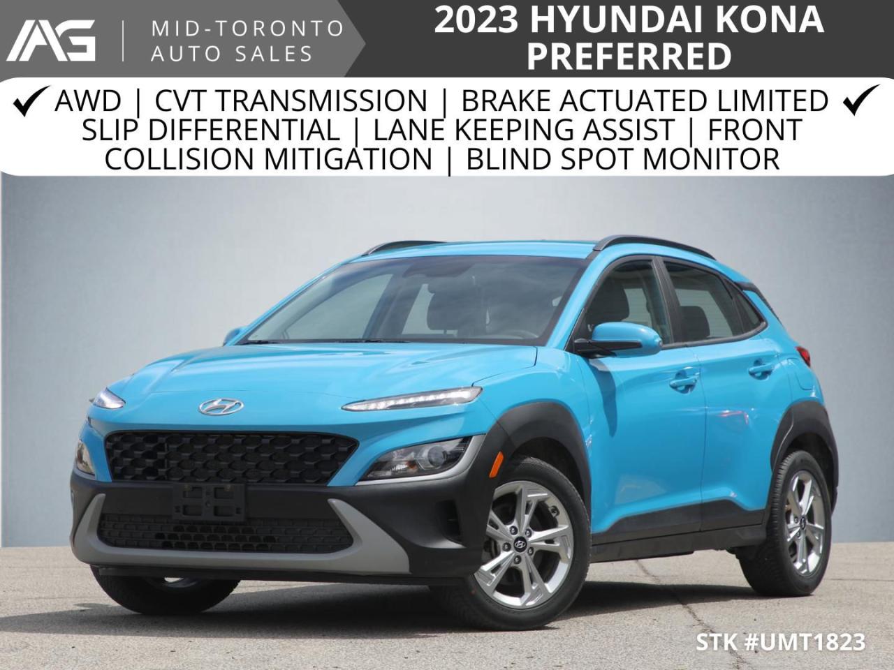 <span style=font-size:14px;><strong>2023 Hyundai Kona Preferred AWD</strong></span>, <br /><br /><p dir=ltr style=line-height:1.272;margin-top:12pt;margin-bottom:12pt;><span id=docs-internal-guid-878ec952-7fff-3dca-3512-59ddb29f9e0c><span style=font-size: 11pt; font-family: Arial, sans-serif; font-weight: 700; font-variant-numeric: normal; font-variant-east-asian: normal; font-variant-alternates: normal; font-variant-position: normal; font-variant-emoji: normal; text-decoration-line: underline; text-decoration-skip-ink: none; vertical-align: baseline; white-space-collapse: preserve;>What to Expect at Mid Toronto Auto Sales</span></span></p><ul style=margin-top:0;margin-bottom:0;padding-inline-start:48px;><li aria-level=1 dir=ltr style=list-style-type: disc; font-size: 11pt; font-family: Arial, sans-serif; font-variant-numeric: normal; font-variant-east-asian: normal; font-variant-alternates: normal; font-variant-position: normal; font-variant-emoji: normal; vertical-align: baseline; white-space: pre;><p dir=ltr role=presentation style=line-height:1.272;margin-top:0pt;margin-bottom:0pt;><span id=docs-internal-guid-878ec952-7fff-3dca-3512-59ddb29f9e0c><span style=font-size: 11pt; font-weight: 700; font-variant-numeric: normal; font-variant-east-asian: normal; font-variant-alternates: normal; font-variant-position: normal; font-variant-emoji: normal; vertical-align: baseline; text-wrap-mode: wrap;>Upfront Pricing: </span><span style=font-size: 11pt; font-variant-numeric: normal; font-variant-east-asian: normal; font-variant-alternates: normal; font-variant-position: normal; font-variant-emoji: normal; vertical-align: baseline; text-wrap-mode: wrap;>No Haggling, No Hassles. We offer our best price upfront for a transparent and stress-free car buying experience.</span></span></p></li><li aria-level=1 dir=ltr style=list-style-type: disc; font-size: 11pt; font-family: Arial, sans-serif; font-variant-numeric: normal; font-variant-east-asian: normal; font-variant-alternates: normal; font-variant-position: normal; font-variant-emoji: normal; vertical-align: baseline; white-space: pre;><p dir=ltr role=presentation style=line-height:1.272;margin-top:0pt;margin-bottom:0pt;><span id=docs-internal-guid-878ec952-7fff-3dca-3512-59ddb29f9e0c><span style=font-size: 11pt; font-weight: 700; font-variant-numeric: normal; font-variant-east-asian: normal; font-variant-alternates: normal; font-variant-position: normal; font-variant-emoji: normal; vertical-align: baseline; text-wrap-mode: wrap;>Peace of Mind: </span><span style=font-size: 11pt; font-variant-numeric: normal; font-variant-east-asian: normal; font-variant-alternates: normal; font-variant-position: normal; font-variant-emoji: normal; vertical-align: baseline; text-wrap-mode: wrap;>Enjoy a 7-Day or 300 Km Exchange Policy (details available upon request) for added confidence in your purchase</span><span style=font-size: 11pt; font-weight: 700; font-variant-numeric: normal; font-variant-east-asian: normal; font-variant-alternates: normal; font-variant-position: normal; font-variant-emoji: normal; vertical-align: baseline; text-wrap-mode: wrap;>.</span></span></p></li><li aria-level=1 dir=ltr style=list-style-type: disc; font-size: 11pt; font-family: Arial, sans-serif; font-variant-numeric: normal; font-variant-east-asian: normal; font-variant-alternates: normal; font-variant-position: normal; font-variant-emoji: normal; vertical-align: baseline; white-space: pre;><p dir=ltr role=presentation style=line-height:1.272;margin-top:0pt;margin-bottom:0pt;><span id=docs-internal-guid-878ec952-7fff-3dca-3512-59ddb29f9e0c><span style=font-size: 11pt; font-weight: 700; font-variant-numeric: normal; font-variant-east-asian: normal; font-variant-alternates: normal; font-variant-position: normal; font-variant-emoji: normal; vertical-align: baseline; text-wrap-mode: wrap;>Safety Guaranteed: </span><span style=font-size: 11pt; font-variant-numeric: normal; font-variant-east-asian: normal; font-variant-alternates: normal; font-variant-position: normal; font-variant-emoji: normal; vertical-align: baseline; text-wrap-mode: wrap;>All vehicles exceed Ontario safety standards through our comprehensive reconditioning process.</span></span></p></li><li aria-level=1 dir=ltr style=list-style-type: disc; font-size: 11pt; font-family: Arial, sans-serif; font-variant-numeric: normal; font-variant-east-asian: normal; font-variant-alternates: normal; font-variant-position: normal; font-variant-emoji: normal; vertical-align: baseline; white-space: pre;><p dir=ltr role=presentation style=line-height:1.272;margin-top:0pt;margin-bottom:0pt;><span id=docs-internal-guid-878ec952-7fff-3dca-3512-59ddb29f9e0c><span style=font-size: 11pt; font-weight: 700; font-variant-numeric: normal; font-variant-east-asian: normal; font-variant-alternates: normal; font-variant-position: normal; font-variant-emoji: normal; vertical-align: baseline; text-wrap-mode: wrap;>Family-Friendly Focus: </span><span style=font-size: 11pt; font-variant-numeric: normal; font-variant-east-asian: normal; font-variant-alternates: normal; font-variant-position: normal; font-variant-emoji: normal; vertical-align: baseline; text-wrap-mode: wrap;>We'll help you find the perfect car to fit your family's needs and budget</span><span style=font-size: 11pt; font-weight: 700; font-variant-numeric: normal; font-variant-east-asian: normal; font-variant-alternates: normal; font-variant-position: normal; font-variant-emoji: normal; vertical-align: baseline; text-wrap-mode: wrap;>.</span></span></p></li><li aria-level=1 dir=ltr style=list-style-type: disc; font-size: 11pt; font-family: Arial, sans-serif; font-variant-numeric: normal; font-variant-east-asian: normal; font-variant-alternates: normal; font-variant-position: normal; font-variant-emoji: normal; vertical-align: baseline; white-space: pre;><p dir=ltr role=presentation style=line-height:1.272;margin-top:0pt;margin-bottom:0pt;><span id=docs-internal-guid-878ec952-7fff-3dca-3512-59ddb29f9e0c><span style=font-size: 11pt; font-weight: 700; font-variant-numeric: normal; font-variant-east-asian: normal; font-variant-alternates: normal; font-variant-position: normal; font-variant-emoji: normal; vertical-align: baseline; text-wrap-mode: wrap;>Flexible Financing: </span><span style=font-size: 11pt; font-variant-numeric: normal; font-variant-east-asian: normal; font-variant-alternates: normal; font-variant-position: normal; font-variant-emoji: normal; vertical-align: baseline; text-wrap-mode: wrap;>Explore our Flexible low-rate financing solutions (On Approved Credit). Pre-approval applications are welcome.</span></span></p></li><li aria-level=1 dir=ltr style=list-style-type: disc; font-size: 11pt; font-family: Arial, sans-serif; font-variant-numeric: normal; font-variant-east-asian: normal; font-variant-alternates: normal; font-variant-position: normal; font-variant-emoji: normal; vertical-align: baseline; white-space: pre;><p dir=ltr role=presentation style=line-height:1.272;margin-top:0pt;margin-bottom:12pt;><span id=docs-internal-guid-878ec952-7fff-3dca-3512-59ddb29f9e0c><span style=font-size: 11pt; font-weight: 700; font-variant-numeric: normal; font-variant-east-asian: normal; font-variant-alternates: normal; font-variant-position: normal; font-variant-emoji: normal; vertical-align: baseline; text-wrap-mode: wrap;>Industry-Leading Warranties: </span><span style=font-size: 11pt; font-variant-numeric: normal; font-variant-east-asian: normal; font-variant-alternates: normal; font-variant-position: normal; font-variant-emoji: normal; vertical-align: baseline; text-wrap-mode: wrap;>Get peace of mind with our exceptional warranty and coverage options,</span></span></p></li></ul><span id=docs-internal-guid-878ec952-7fff-3dca-3512-59ddb29f9e0c><span style=font-size: 11pt; font-family: Arial, sans-serif; font-weight: 700; font-variant-numeric: normal; font-variant-east-asian: normal; font-variant-alternates: normal; font-variant-position: normal; font-variant-emoji: normal; text-decoration-line: underline; text-decoration-skip-ink: none; vertical-align: baseline; white-space-collapse: preserve;>Please Call 416-840-3292 or e-mail us for More info. We Look Forward to Your Visit At 2401 Dufferin St, Toronto, M6E 3S7. </span><a href=http://www.midtorontoautosales.com/ style=text-decoration-line: none;><span style=font-size: 11pt; font-family: Arial, sans-serif; color: rgb(17, 85, 204); font-weight: 700; font-variant-numeric: normal; font-variant-east-asian: normal; font-variant-alternates: normal; font-variant-position: normal; font-variant-emoji: normal; text-decoration-line: underline; text-decoration-skip-ink: none; vertical-align: baseline; white-space-collapse: preserve;>www.midtorontoautosales.com</span></a></span> <strong>AMAZING Google Reviews!! </strong><a href=https://www.google.com/search?q=mid+toronto+auto+sales&rlz=1C1RXQR_en&oq=mid+toronto+&aqs=chrome.0.0i355i457i512j46i175i199i512j69i57j46i175i199i512j0i22i30j69i60l3.3013j0j7&sourceid=chrome&ie=UTF-8#lrd=0x882b335f7de0ff9b:0x87dd46c2ad07327d,1,,,><strong>Click here for our reviews!</strong></a><br /><br /><span style=font-size:14px;><strong>Mid Toronto Auto Sales Promises and Commitments to Valuable Customers.</strong></span><br /><ul><li><strong>Extensive Financing Options: </strong>Partnering with over 20 financial institutions, we offer competitive rates for all credit situations, from good to bad credit, including those with past financial challenges like consumer proposals and bankruptcies<strong>.</strong></li><li><strong>Transparent Pricing: </strong>Our prices are updated regularly to reflect current market conditions, saving you time and eliminating the need for extensive negotiations<strong>.</strong></li><li><strong>Competitive Pricing: </strong>We strive for competitive pricing. Compare our offers to other dealerships and discover the Mid Toronto Auto Sales advantage<strong>.</strong></li><li><strong>Peace of Mind: </strong>Enjoy a 7-Day or 300 Km Exchange Policy (details available upon request) for added confidence in your purchase<strong>.</strong></li><li><strong>Financing Focus</strong>: Please note that the advertised prices are based on financed purchases. A surcharge of $500 will apply to cash, draft, money order, certified check, etc., to mitigate the risk of fraudulent transactions and prevent non-retail purchases.</li><li><strong>Onsite Credit Expertise: </strong>Our in-house credit specialists can quickly assess your application, regardless of your credit history. We also offer affiliate debt reduction assistance.</li><li><strong>Convenient Location: </strong>Located on Dufferin Street, just minutes from Yorkdale Mall, we are easily accessible to car buyers throughout the Greater Toronto Area (GTA)<strong>.</strong></li><li><strong>Multilingual Support: </strong>We are proud to serve a diverse clientele and offer support in multiple languages, including Portuguese, Spanish, and Italian.</li><li><strong>IAG Partnership: </strong>As a member of the International Auto Group, we leverage the expertise and resources of renowned dealerships such as Yorkdale Ford Lincoln, Formula Ford Lincoln, Weston Ford, Pickering Jeep Chrysler, Scarborough Mitsubishi, and Coventry North Jaguar Land Rover.</li><li><strong>Disclaimer: While we strive for accuracy, errors or omissions may occur. Please verify all information with Mid Toronto Auto Sales directly</strong></li></ul>