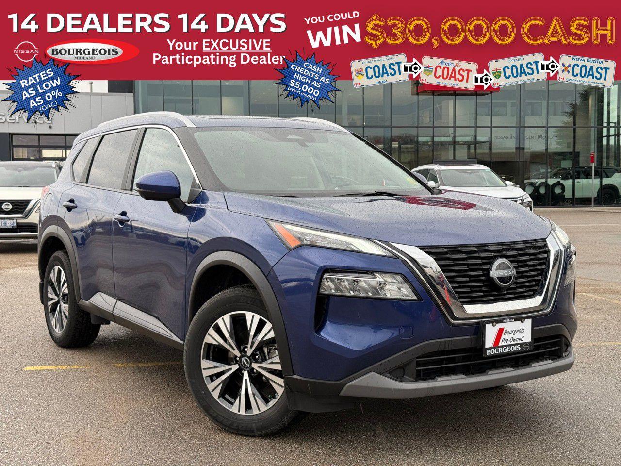 <p>Explore the beauty of this Blue Nissan Rogue SV with its All-Wheel Drive and Automatic Transmission, offering you a seamless driving experience. Whether you're cruising down the highway or venturing off the beaten path, this SUV's handling and control make every journey enjoyable.</p>  <p>With a sleek blue exterior and a comfortable gray interior, the styling of this vehicle speaks volumes. Enjoy the luxury of heated seats and a power sunroof, complete with sophistication and premium features like alloy wheels and remote start that make every ride a pleasure.</p>  <p>Innovative technology awaits with advanced features like a backup camera, bluetooth connection, and smart device integration for your entertainment and connectivity needs. Safety is prioritized with lane assist, parking sensors, brake assist, and a suite of driver assistance features that ensure peace of mind on the road.</p>  <p>This Nissan Rogue SV is perfect for families and outdoor enthusiasts seeking reliability and comfort. The 21,412 km mileage is perfect for those who want a reliable vehicle with proven longevity. Contact our dealership today to experience the exceptional blend of luxury, technology, and safety this SUV provides.</p> <p><strong>Why Choose the Bourgeois Auto Group?</strong></p><p>For 80 years, Bourgeois Auto Group has been delivering exceptional automotive experiences. Our factor trained teams work to ensure you receive the shopping experience you deserve; whether you're looking for a new or new-to-you vehicle.</p><p>Shop 24/7 with our online showroom and chat service, ensuring convenience every step of the way. No hidden fees, full disclosure, and every pre-owned vehicle comes with a Carfax® report for peace of mind.</p><p>We offer a wide selection of pre-owned vehicles, all competitively priced using real-time market data. Get the best deal on your purchase and trade-in with our free Live Market Analysis report.</p><p>Looking to sell your car? We buy any make or modelno purchase required. Our simple to use online trade valuation tool will provide you with a clear, transparent selling experience whether you buy our car or not.</p><p>Backed by hundreds dedicated employees across 4 convenient locations, were here to meet all your automotive needs. Visit us in Midland or Parry Sound and explore our inventory or schedule your next service today.</p> <p><strong>Financing Your Next Vehicle with Bourgeois Midland Nissan:</strong></p><p>At Bourgeois Midland Nissan, we make financing your next vehicle simple and stress-free! Our team works with trusted lenders to find flexible options tailored to your budget. Drive away with confidenceapply today!</p><p>Take advantage of our online pre-qualification tool, backed by Equifax and TD Bank to find the payment that works for you. Simply <a href=https://www.bourgeoisnissan.com/pre-qualify-for-financing/ rel=nofollow><strong>CLICK HERE</strong></a> to use our secure online credit tool with no impact to your credit.</p>