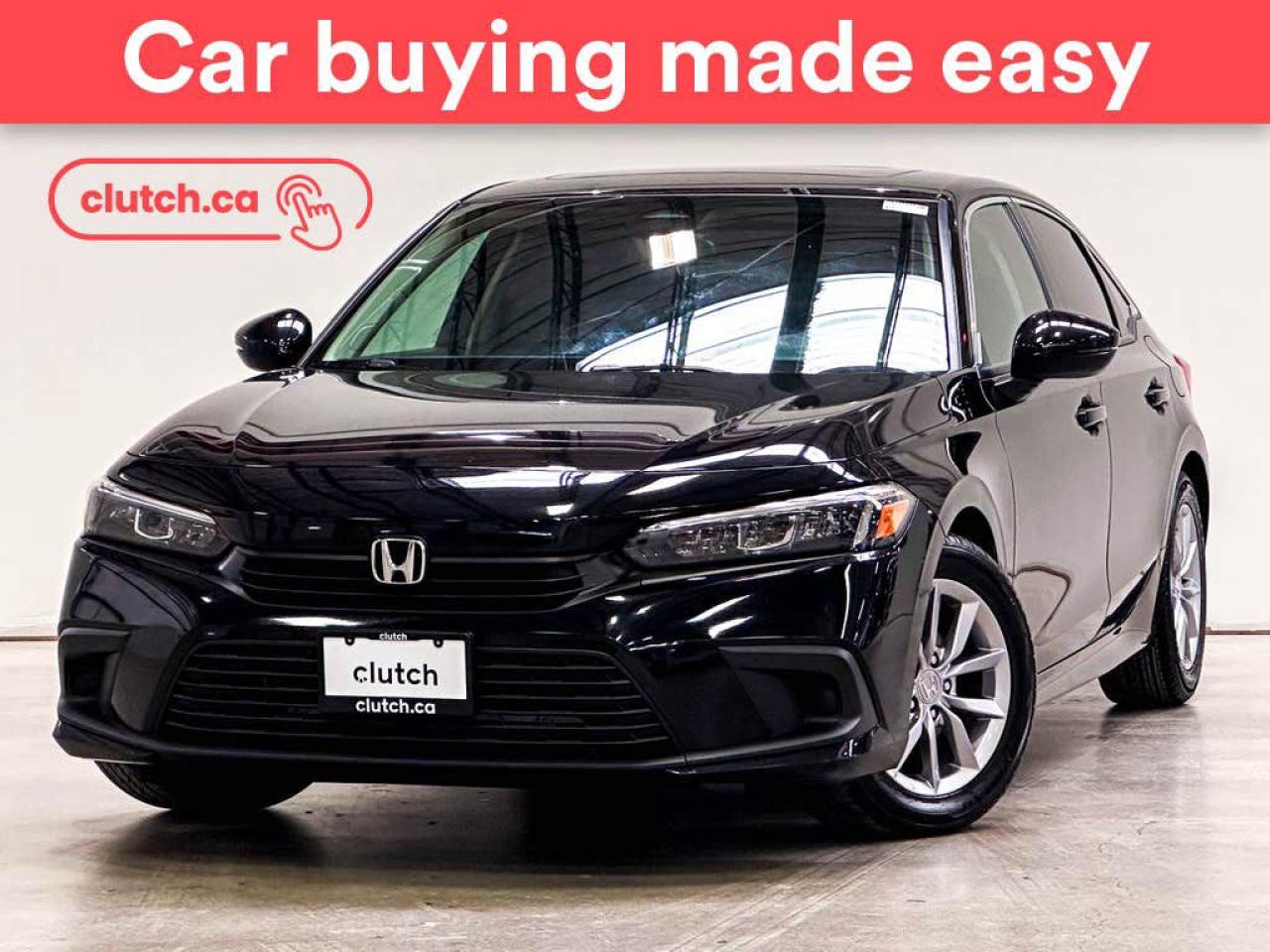 NO ACCIDENTS / CLEAN CARFAX / 1 OWNER / Front Heated Seats, Climate Control, Dual Zone Front Climate Control and more!<br> <br>Clutch is the largest online used car retailer in Canada, delivering a seamless, hassle-free car-buying experience to drivers everywhere. Shop hundreds of used cars online, get the right one delivered to your door, and enjoy peace of mind with our optional 10-Day Money-Back Guarantee. How sweet is that? To learn more, visit clutch.ca.<br> <br>The top features for this 2022 Honda Civic include:<br> <br>Auto Stop/Start<br>Front Heated Seats<br>Climate Control<br>Dual Zone Front Climate Control<br>Bluetooth Music<br>Touchscreen Display<br>Cruise Control<br>Adaptive Cruise Control<br>12V Outlet<br>Apple CarPlay<br>Android Auto<br>USB Input<br>Push Button Start<br>Remote Start<br>Lane Departure Warning<br>Blindspot Sensors<br>Forward Collision Mitigation<br>Traffic Sign Recognition<br>Heated Steering Wheel<br>Sunroof<br>Rear View Camera<br> <br>Seamless home delivery - Delivery to your door in a matter of days. Available on select packages.<br> <br>Try it out for 10 days - If you do not like it, we will take it back. Available on select packages. <br> <br>Quality assured - All cars go through our rigorous 210-point inspection and reconditioning process.<br> <br>Peace of mind - Optional 3-month Standard Warranty, with additional warranty options available.<br> <br>Haggle-free - No haggling or hard sells.<br> <br>100% Transparency - Full inspection reports on every car, including high-res photography and a free Carfax report.<br> <br>Listed price is for cash purchase only and does not include taxes, Shipping Fees (if applicable), Delivery Fees (if applicable), government licensing fees. 10-day Money Back Guarantee, 3-month Standard Warranty, and home delivery are available with select packages.<br> <br>Previous Provincial Registrations:<br>Ontario<br> <br>Stock # 49625