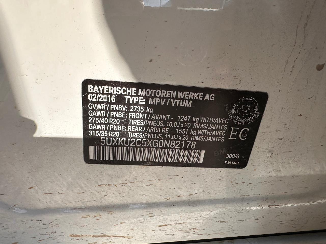 2016 BMW X6 Certified, White on Red Leather, xDrive35i Photo