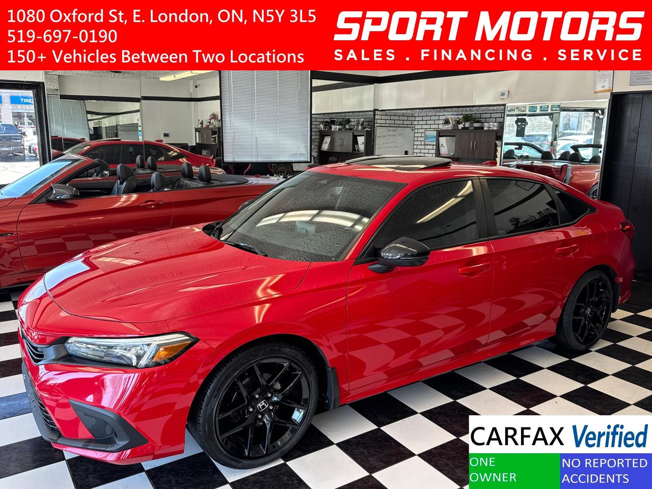 Used 2022 Honda Civic SPORT+Roof+ONE OWNER+CLEAN CARFAX+ACCIDENT FREE for sale in London, ON