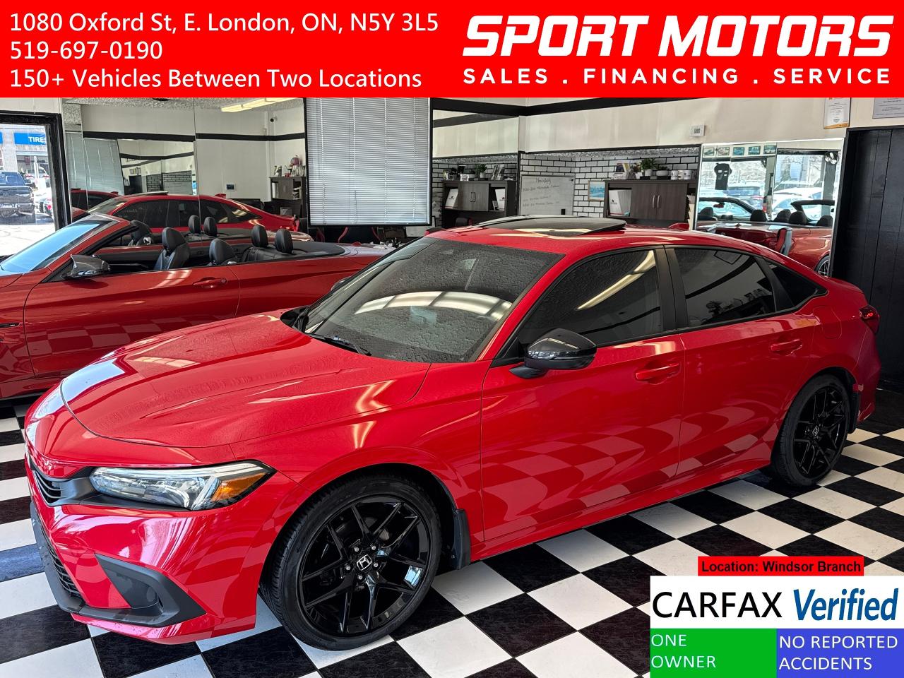 2022 Honda Civic SPORT+Roof+ONE OWNER+CLEAN CARFAX+ACCIDENT FREE Photo