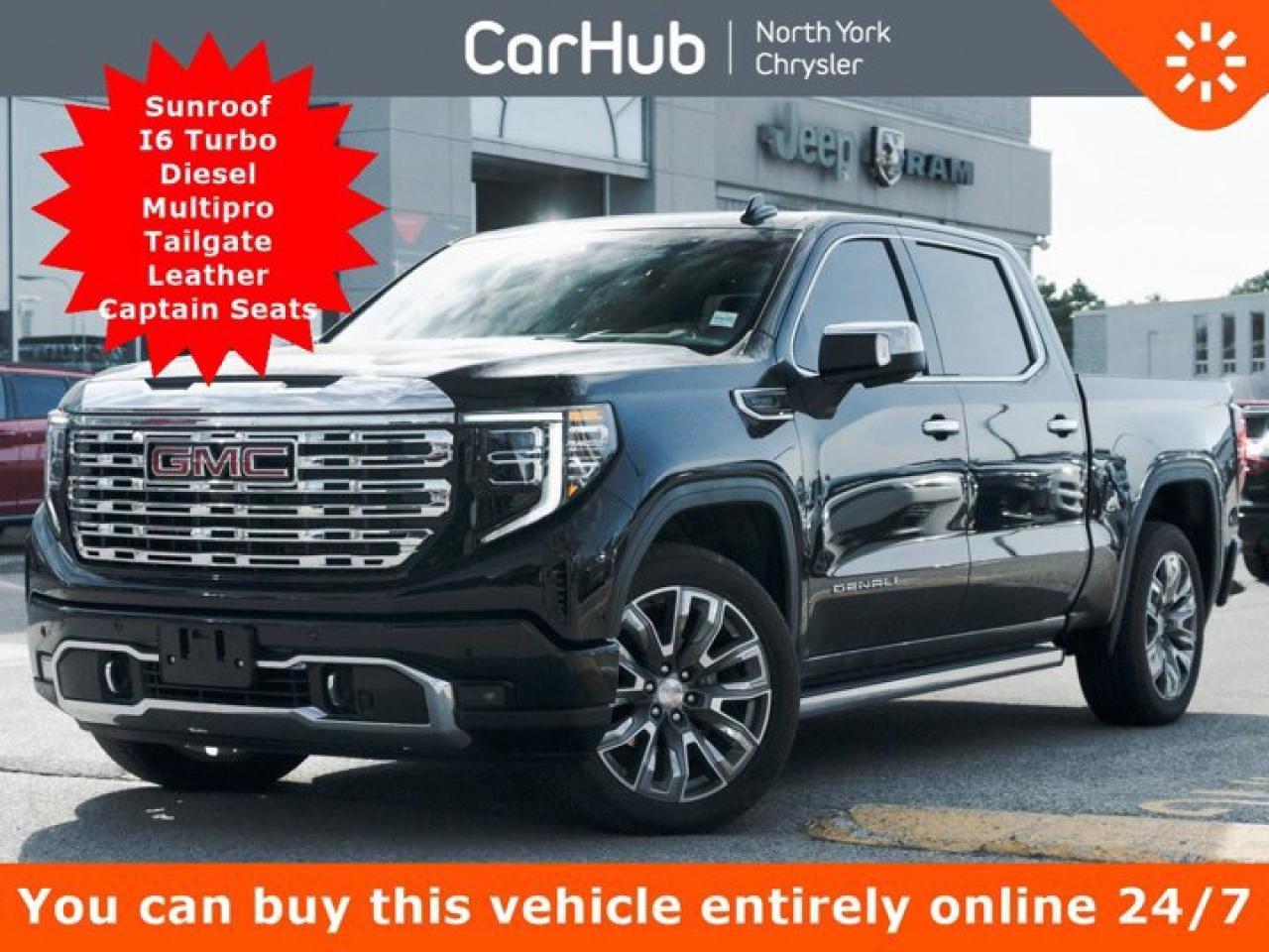 Used 2024 GMC Sierra 1500 Denali 147'' Sunroof I6 Multipro Tailgate 13.4'' Screen Leather Captain Seats for sale in Thornhill, ON