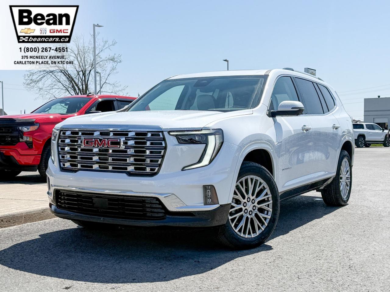 New 2025 GMC Acadia Denali 2.5L 4 CYL WITH REMOTE START/ENTRY, SUNROOF, HEATED/VENTILATED SEATS, HEATED STEERING WHEEL, POWER LIFTGATE, HD SURROUND VISION, BOSE SOUND SYSTEM for sale in Carleton Place, ON