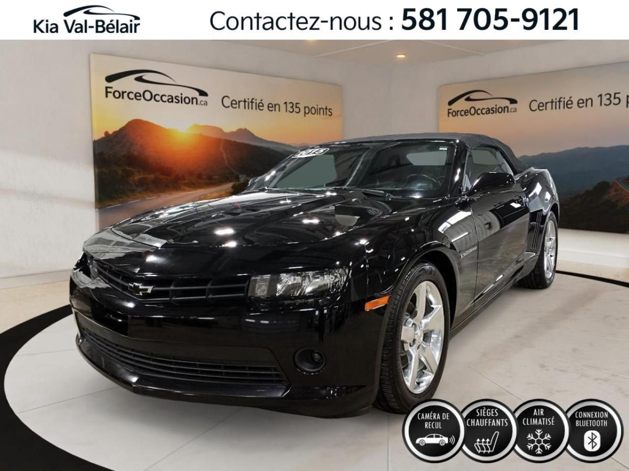 Used 2015 Chevrolet Camaro 2LT * V6 * 323HP * CUIR * DÉCAPOTABLE * TÊTE-HAUTE for sale in Québec, QC