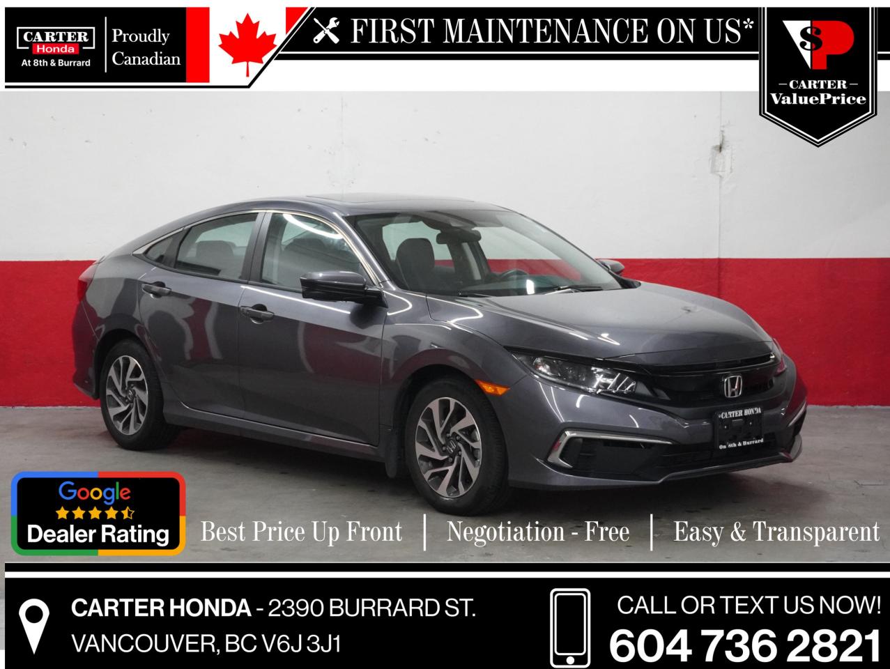 Used 2020 Honda Civic Sedan EX CVT -Ltd Avail- for sale in Vancouver, BC