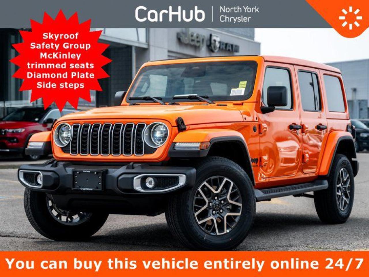New 2025 Jeep Wrangler Sahara Skyroof Safety Group McKinley trimmed seats Side steps for sale in Thornhill, ON