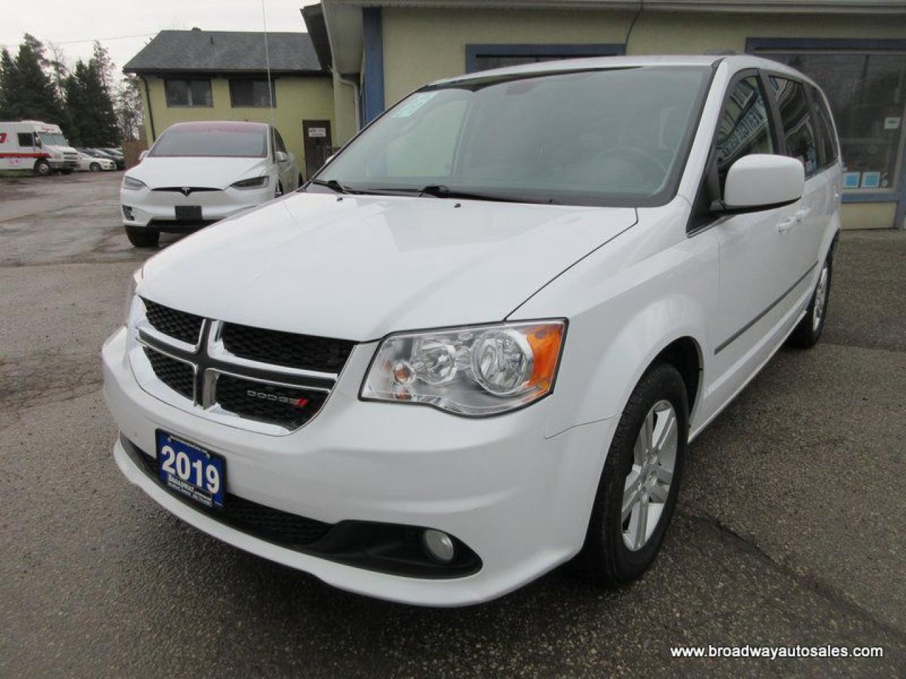 Used 2019 Dodge Grand Caravan LOADED CREW-MODEL 7 PASSENGER 3.6L - V6.. CAPTAINS.. FULL STOW-N-GO.. NAVIGATION.. POWER DOORS & TAILGATE.. LEATHER.. HEATED SEATS & WHEEL.. for sale in Bradford, ON