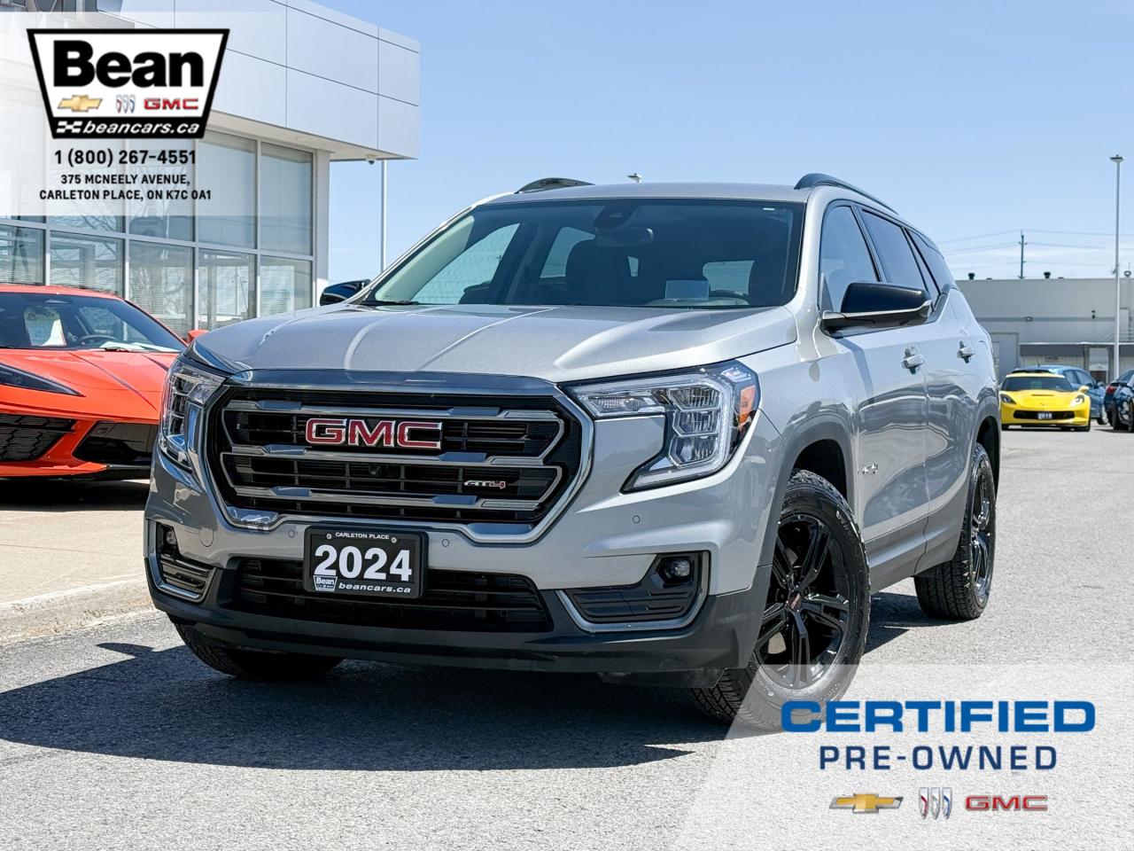 Used 2024 GMC Terrain AT4 1.5L 4 CYL WITH REMOTE START/ENTRY, HEATED SEATS, HEATED STEERING WHEEL, POWER LIFTGATE, HD SURROUND VISION, APPLE CARPLAY AND ANDROID AUTO for sale in Carleton Place, ON