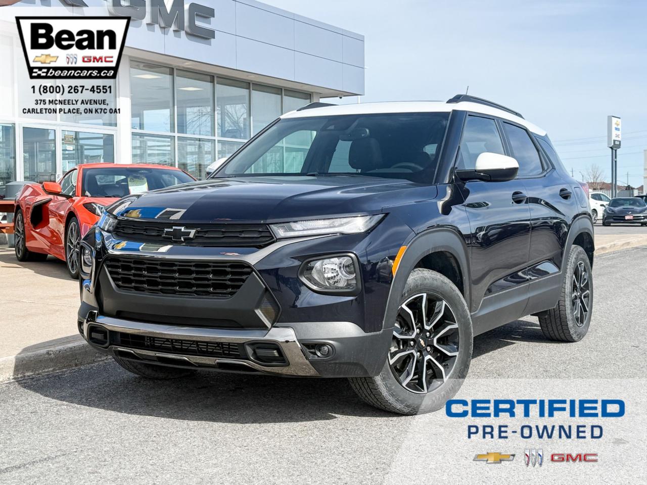 Used 2021 Chevrolet TrailBlazer ACTIV 1,3L 3 CYL WITH REMOTE START/ENTRY, SUNROOF, HEATED LEATHER SEATS, POWER LIFTGATE, HD REAR VISION CAMERA, APPLE CARPLAY AND ANDROID AUTO for sale in Carleton Place, ON