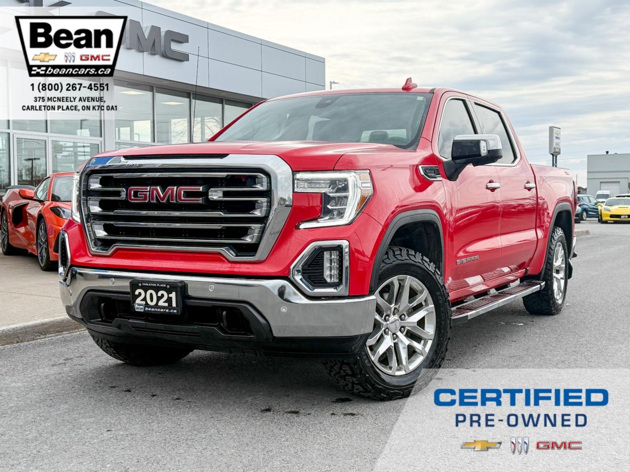 Used 2021 GMC Sierra 1500 SLT 3.0L DURAMAX WITH REMOTE START/ENTRY, SUNROOF, HEATED SEATS, HEATED STEERING WHEEL, VENTILATED SEATS, HD REAR VISION CAMERA, APPLE CARPLAY AND ANDROID AUTO for sale in Carleton Place, ON