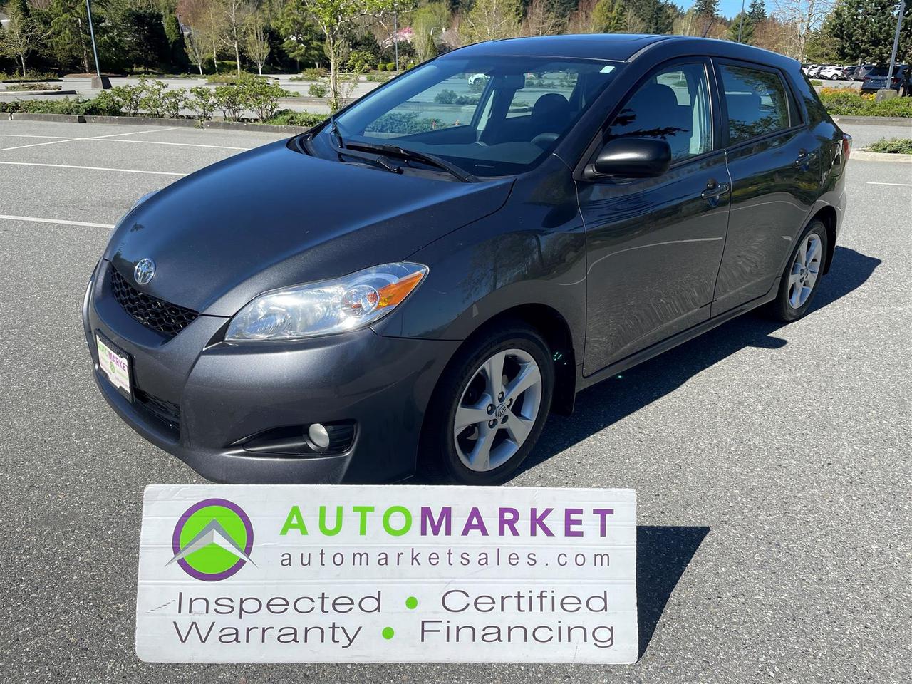 PRISTINE CONDITION, LOW KM, SUNROOF, AUTO, NO ACCIDENT DECLARATIONS, LOCAL, GREAT FINANCING, WARRANTY, INSPECTED!<br /><br />Welcome to the Automarket, your community dealership of "YES". We are featuring a spectaculer condition Matrix with loaded up with Automatic Transmission, Power Sunroof, All Power Features, A/C and Alloy Wheels.<br /><br />This is a local car with no damages over $2000 so no declarations. The previous owner must have loved and taken great care of this vehicle before trading it in as the condition both inside and outside is oustanding.<br /><br />Having been fully inspected, we know that the tires are 80% New on all 4 corners, the brakes are 60% new in front and 90% new in the rear. We tested the battery and the coolant, changed the oiul, replaced the wiper blades and fully detailed the vehicle for your enjoyment and peace of mind.<br /><br />2 LOCATIONS TO SERVE YOU, BE SURE TO CALL FIRST TO CONFIRM WHERE THE VEHICLE IS PARKED<br />WHITE ROCK 604-542-4970 LANGLEY 604-533-1310 OWNER'S CELL 604-649-0565<br /><br />We are a family owned and operated business since 1983 and we are committed to offering outstanding vehicles backed by exceptional customer service, now and in the future.<br />What ever your specific needs may be, we will custom tailor your purchase exactly how you want or need it to be. All you have to do is give us a call and we will happily walk you through all the steps with no stress and no pressure.<br />WE ARE THE HOUSE OF YES?<br />ADDITIONAL BENFITS WHEN BUYING FROM SK AUTOMARKET:<br />ON SITE FINANCING THROUGH OUR 17 AFFILIATED BANKS AND VEHICLE FINANCE COMPANIES<br />IN HOUSE LEASE TO OWN PROGRAM.<br />EVRY VEHICLE HAS UNDERGONE A 120 POINT COMPREHENSIVE INSPECTION<br />EVERY PURCHASE INCLUDES A FREE POWERTRAIN WARRANTY<br />EVERY VEHICLE INCLUDES A CARFAX AND ICBC DAMAGE REPORT<br />EVERY VEHICLE IS GUARANTEED LIEN FREE<br />DISCOUNTED RATES ON PARTS AND SERVICE FOR YOUR NEW CAR AND ANY OTHER FAMILY CARS THAT NEED WORK NOW AND IN THE FUTURE.<br />36 YEARS IN THE VEHICLE SALES INDUSTRY<br />A+++ MEMBER OF THE BETTER BUSINESS BUREAU<br />RATED TOP DEALER BY CARGURUS 2 YEARS IN A ROW<br />MEMBER IN GOOD STANDING WITH THE VEHICLE SALES AUTHORITY OF BRITISH COLUMBIA<br />MEMBER OF THE AUTOMOTIVE RETAILERS ASSOCIATION<br />COMMITTED CONTRIBUTER TO OUR LOCAL COMMUNITY AND THE RESIDENTS OF BC<br /><br /> This vehicle has been Fully Inspected, Certified and Qualifies for Our Free Extended Warranty.Don't forget to ask about our Great Finance and Lease Rates. We also have a Options for Buy Here Pay Here and Lease to Own for Good Customers in Bad Situations. 2 locations to help you, White Rock and Langley. Be sure to call before you come to confirm the vehicles location and availability or look us up at www.automarketsales.com. White Rock 604-542-4970 and Langley 604-533-1310. Serving Surrey, Delta, Langley, Richmond, Vancouver, all of BC and western Canada. Financing & leasing available. CALL SK AUTOMARKET LTD. 6045424970. Call us toll-free at 1 877 813-6807. $999 Documentation fee (negotiable) and applicable taxes are in addition to advertised prices. LANGLEY LOCATION DEALER# 40038 S. SURREY LOCATION DEALER #9987<br />