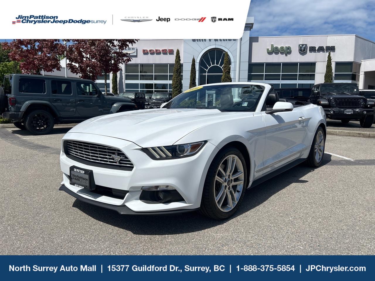 2016 Ford Mustang  STK# 16Y3931
Unleash your inner driver with this 2016 Ford Mustang, a perfect blend of iconic styling, thrilling performance, and modern comfort. This Mustang stands out with its bold design and is ready to turn heads wherever you go.

Key Features:
 Powerful engine performance that delivers an exhilarating drive
 Bluetooth connectivity for hands-free calls and streaming
 Premium audio system for an enhanced listening experience
 Power drivers seat for personalized comfort
 Keyless entry and push-button start for convenience
 Rearview camera for added safety and easy parking
 Alloy wheels that complement its sporty look
 Air conditioning to keep you cool on the road

This Mustang has been thoroughly inspected by our certified technicians and is in excellent condition inside and out. Whether youre commuting or cruising, this coupe offers a fun and responsive ride every time.

Dont miss your chance to own this 2016 Ford Mustang at Jim Pattison Chrysler Jeep Dodge Surrey. Contact us today to schedule your test drive!



Price does not include $899 documentation, $599 used car finance placement fee and taxes. D#30394 Call 1-877-868-1775! Financing available OAC.