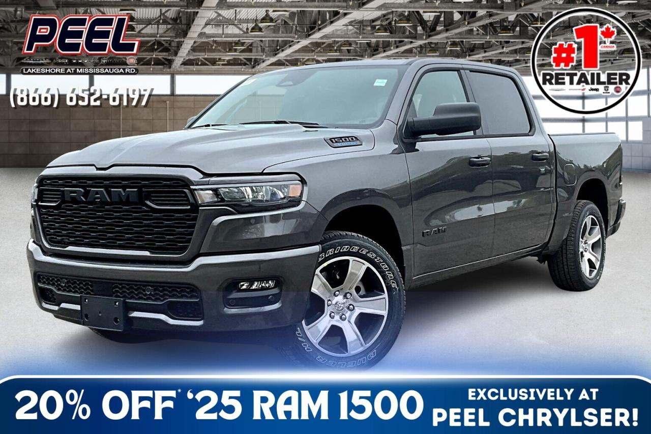 20% off 2025 Ram 1500 based on MSRP from Manufacturer. Total discount includes rebates from both Manufacturer and Dealer Discount. Taxes, Licensing and/or Fuel extra. Engage & Explore with Peel Chrysler, Canadas #1 Stellantis FCA Retailer, 9 years in a row! Whether youre inquiring about our latest offers and specials on New or Used Cars, Trucks, SUVS, or seeking guidance, 1-866-652-6197 connects you directly. Dive deeper online or connect with our team to navigate your automotive journey seamlessly. WE TAKE ALL TRADES & CREDIT. WE SHIP ANYWHERE IN CANADA! OUR TEAM IS READY TO SERVE YOU 7 DAYS! *FREE CarFax (click the link above to check it out at no cost to you!)* ______________________________________________________ Peel Chrysler A Trusted Destination: Based in Mississauga, Port Credit, Ontario, we proudly serve customers from all corners of Ontario and Canada including Toronto, Oakville, North York, Richmond Hill, Ajax, Hamilton, Niagara Falls, Brampton, Thornhill, Scarborough, Vaughan, London, Windsor, Cambridge, Kitchener, Waterloo, Brantford, Sarnia, Pickering, Huntsville, Milton, Woodbridge, Maple, Aurora, Newmarket, Orangeville, Georgetown, Stouffville, Markham,