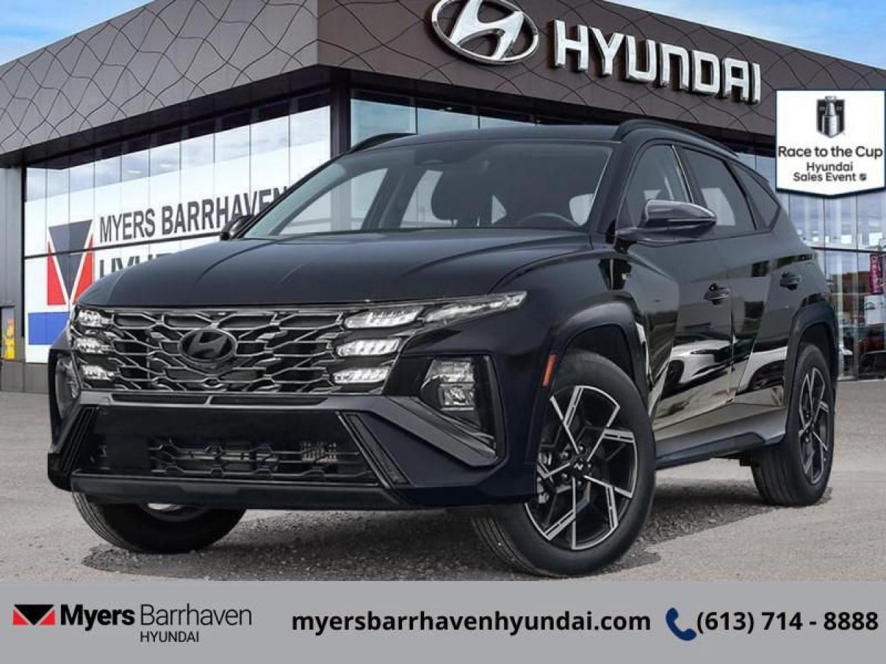 <b>Sunroof,  Leather Seats,  Apple CarPlay,  Android Auto,  Premium Audio!</b><br> <br> <br> <br>  Highways, byways, urban sprawls, and remote expanses, this 2025 Hyundai Tucson does it all with ease and grace. <br> <br>This 2025 Hyundai Tucson was made with eye for detail. From subtle surprises to bold design features, every part of this 2025 Hyundai Tucson is a treat. Stepping into the interior feels like a step right into the future with breathtaking technology and luxury that will make your smartphone jealous. Add on an intelligently capable chassis and drivetrain and you have the SUV of the future, ready for you today.<br> <br> This tcm - ash nnb-nnb SUV  has an automatic transmission and is powered by a  231HP 1.6L 4 Cylinder Engine.<br> <br> Our Tucson Hybrids trim level is N-Line AWD. This Tucson Hybrid N-Line trim adds on exterior trim upgrades and offers amazing features, including an automatic full-time all-wheel drive system, an express open/close glass sunroof with a power sunshade, heated leather seats with 8-way power adjustment and 2-way lumbar support, a heated leather-wrapped steering wheel, proximity keyless entry with remote start, a power-operated smart rear liftgate with proximity cargo access, and a 12.3-inch infotainment screen bundled with Apple CarPlay and Android Auto, onboard navigation with voice-activation, and a premium 8-speaker Bose audio system. Road safety is taken care of, thanks to adaptive cruise control, blind spot detection, lane keeping assist, lane departure warning, forward collision avoidance with pedestrian & cyclist detection, rear collision mitigation, driver monitoring alert, rear parking sensors, LED headlights with automatic high beams, and a rear view camera system. This vehicle has been upgraded with the following features: Sunroof,  Leather Seats,  Apple Carplay,  Android Auto,  Premium Audio,  Navigation,  Power Liftgate. <br><br> <br/> See dealer for details. <br> <br> o~o