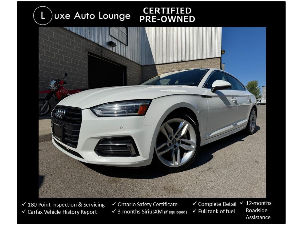 Used 2019 Audi A5 A5 SPORTBACK, AWD, CONVENIENCE PKG, SUNROOF! for sale in Orleans, ON