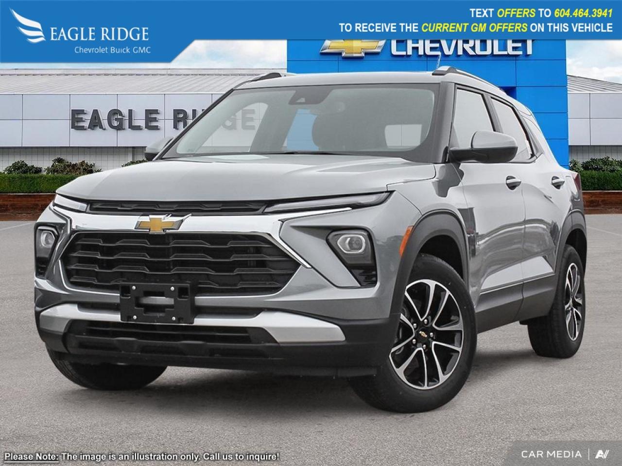 New 2025 Chevrolet TrailBlazer LT Wi-Fi compatibility, Bluetooth, six-speaker audio, SiriusXM compatibility, automatic emergency braking, lane-keeping assistance, forward collision alert, HD rearview camera, pedestrian detection, tire for sale in Coquitlam, BC