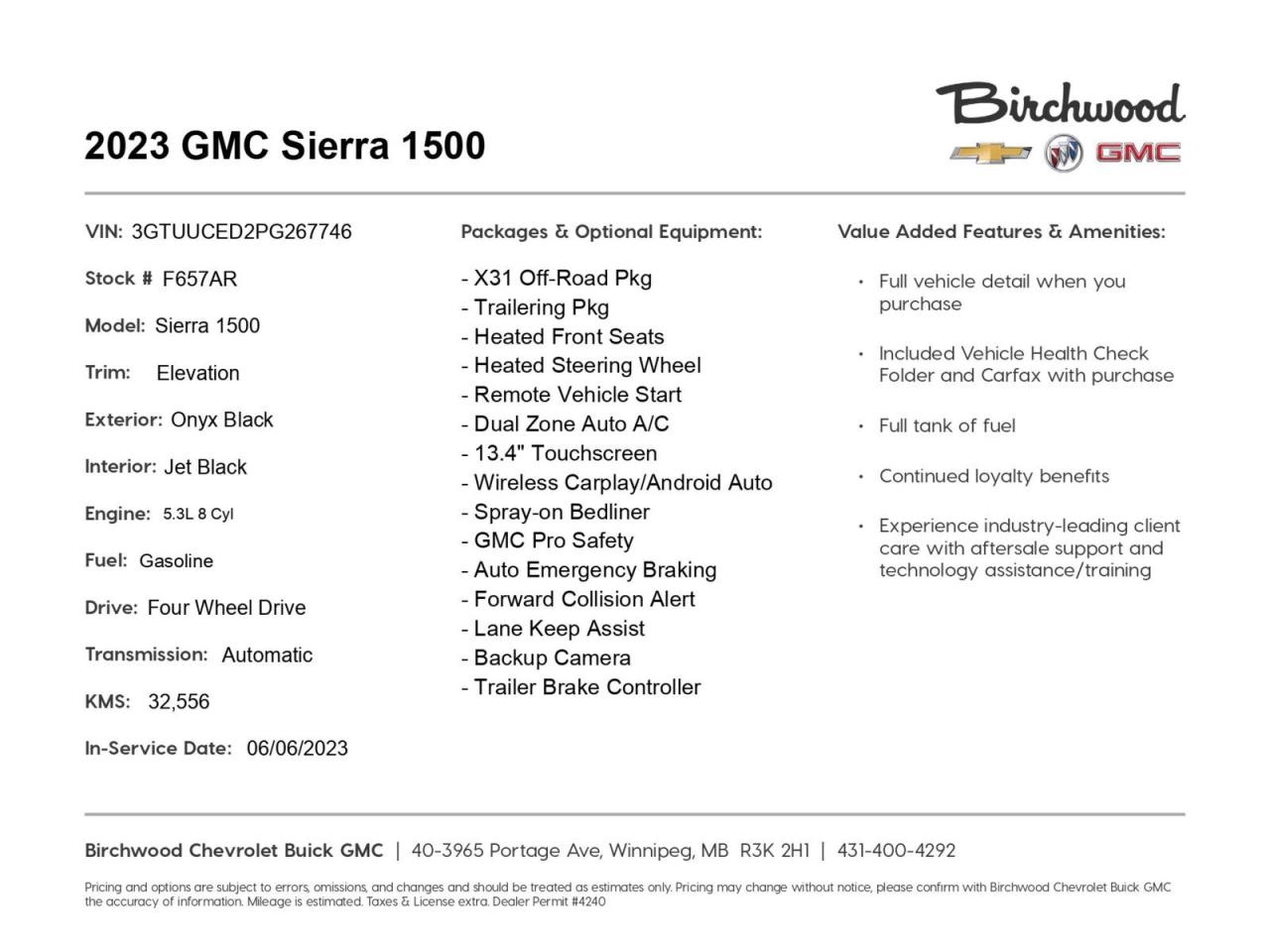Used 2023 GMC Sierra 1500 Elevation 5.3L V8 | Bought & Serviced with Us for sale in Winnipeg, MB
