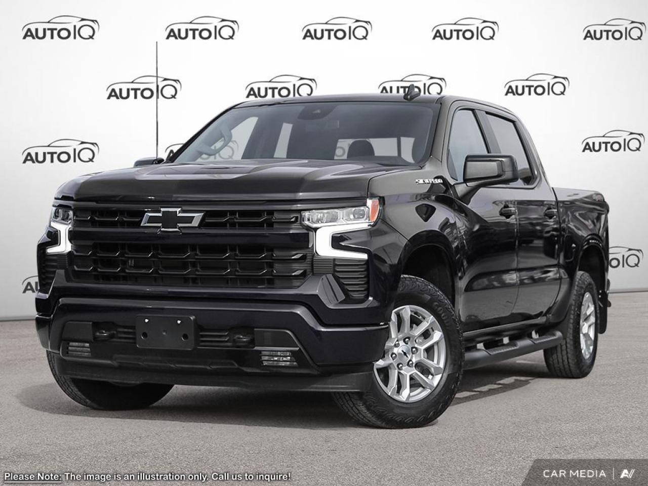 New 2025 Chevrolet Silverado 1500 RST |BLACK|JET BLACK, CLOTH SEAT TRIM|LPO, ALL-WEATHER FLOOR LINERS, 1ST AND 2ND ROWS|SEATS, FRONT BUCKET|GVWR, 7100 LBS. (3221 KG)|REAR AXLE, 3.23 RATIO|ENG BLOCK HEATER|ENG, 5.3L ECOTEC3 V8|, 10-SPEED for sale in Tillsonburg, ON